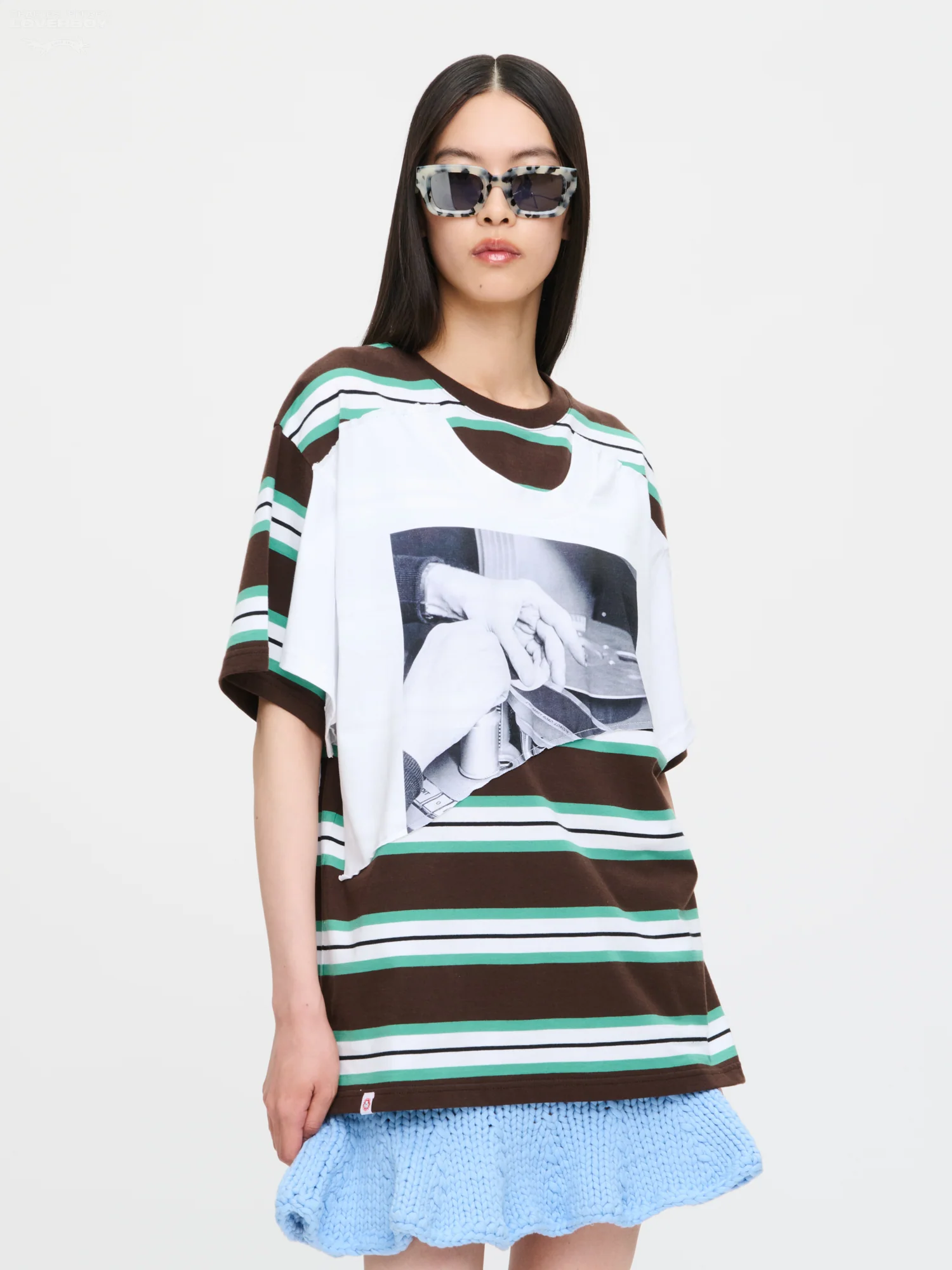 ABBEY ROAD DOUBLE TEE in BROWN WHITE - Image 2