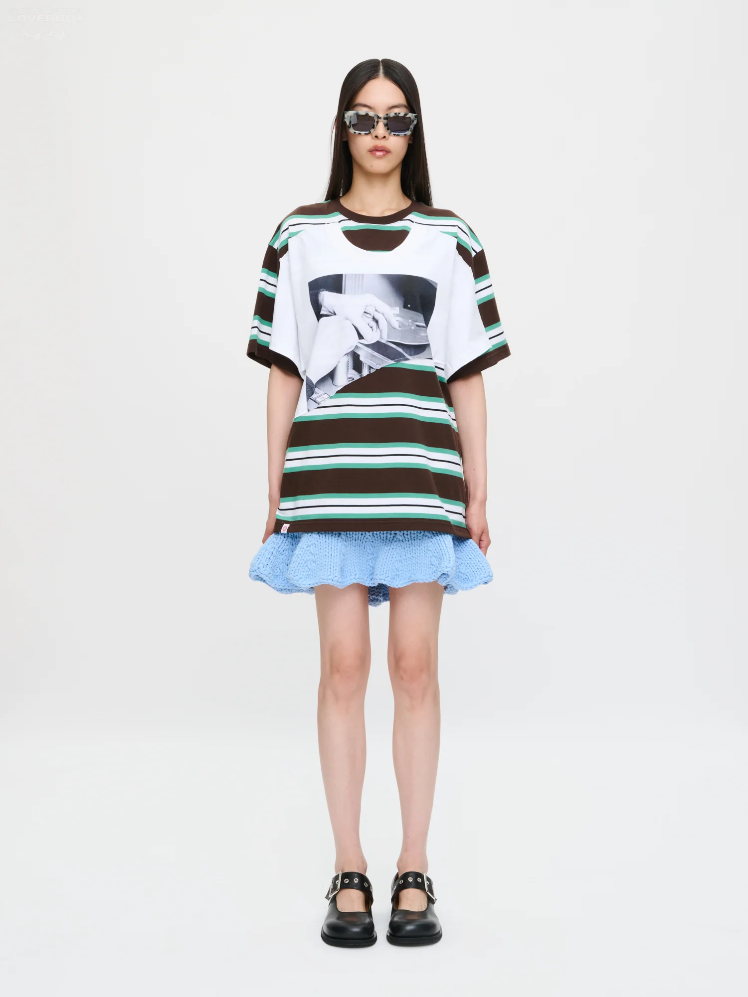 ABBEY ROAD DOUBLE TEE in BROWN WHITE - Image 4