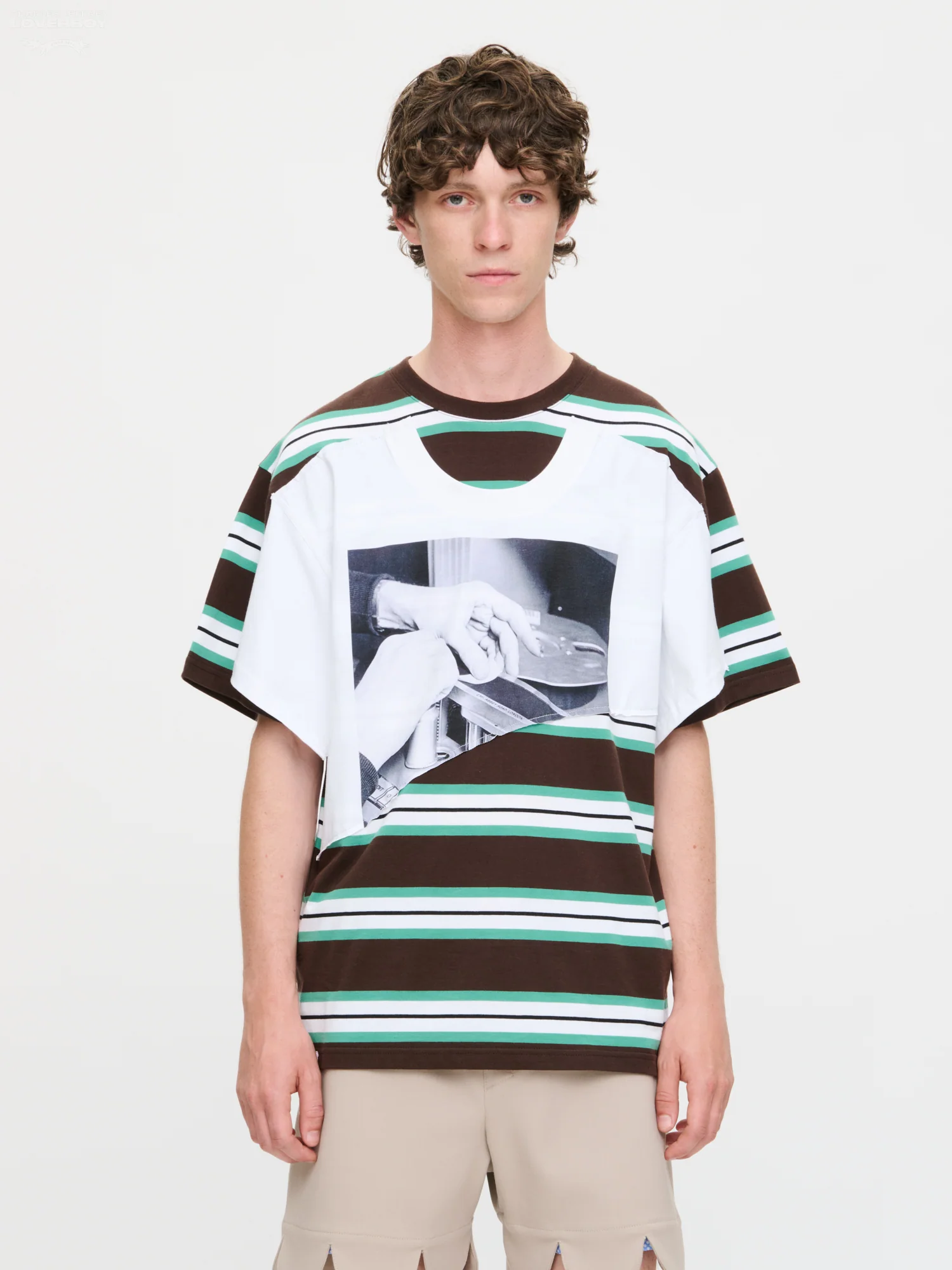 ABBEY ROAD DOUBLE TEE in BROWN WHITE - Image 5