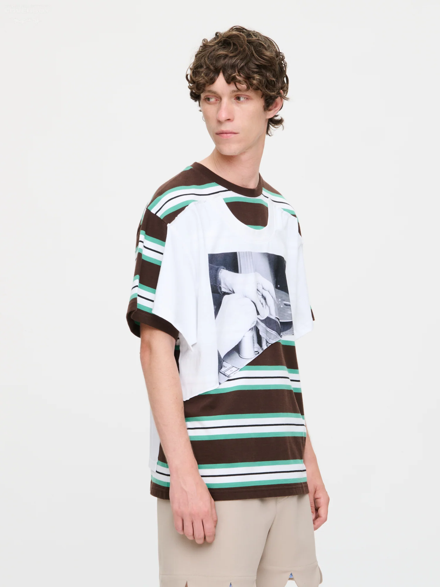 ABBEY ROAD DOUBLE TEE in BROWN WHITE - Image 6