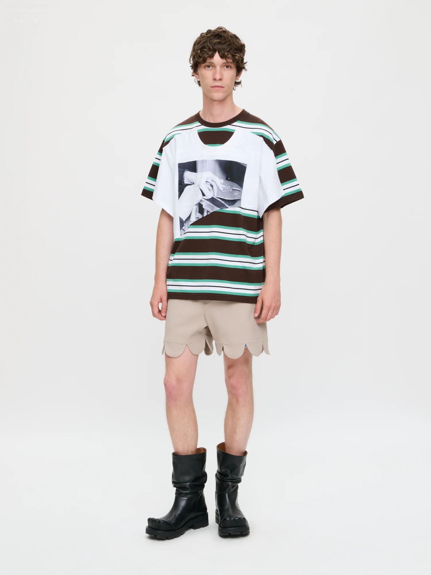 ABBEY ROAD DOUBLE TEE in BROWN WHITE - Image 8