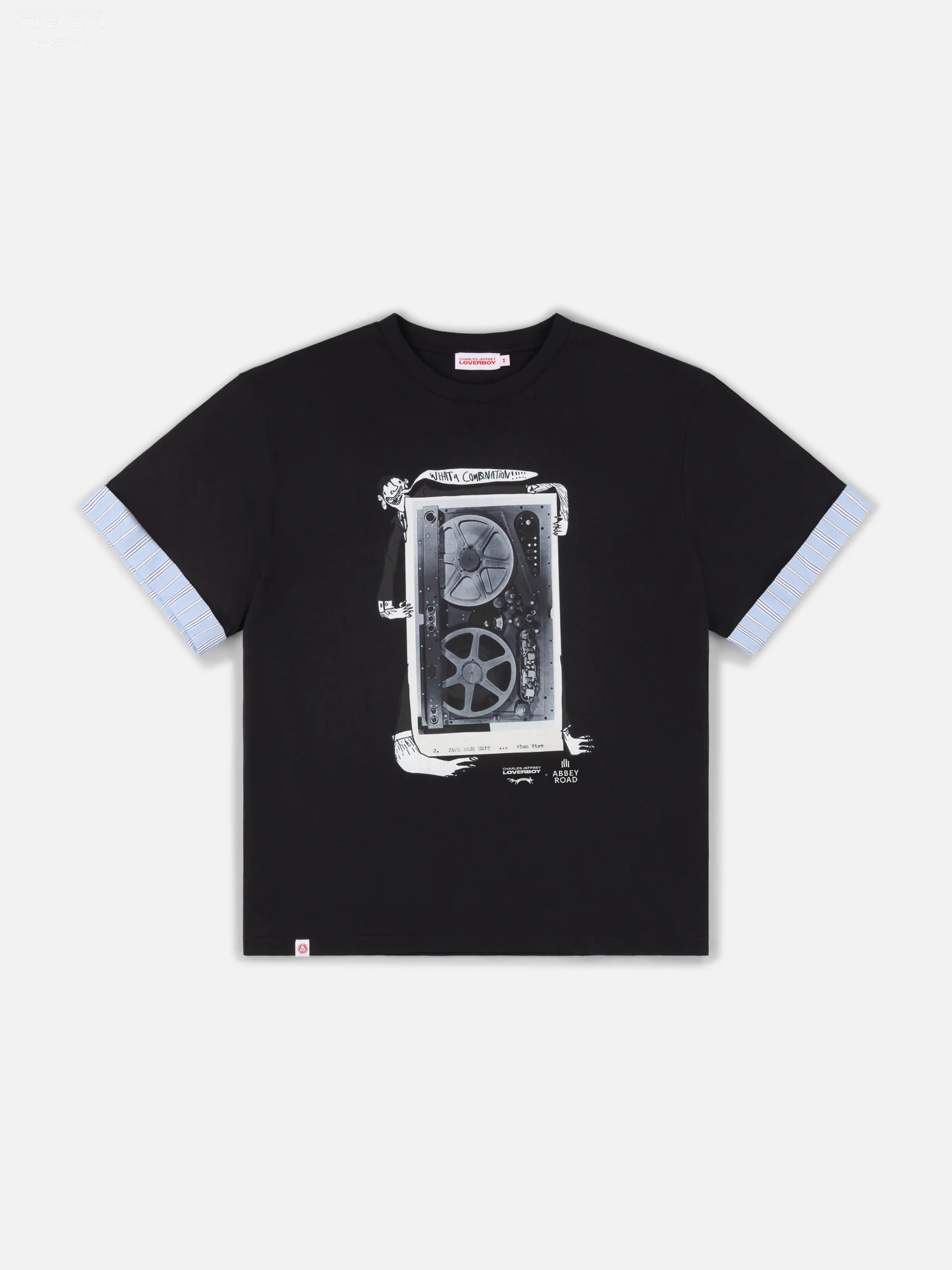 ABBEY ROAD TURN UP TEE in BLACK BLUE - Image 7
