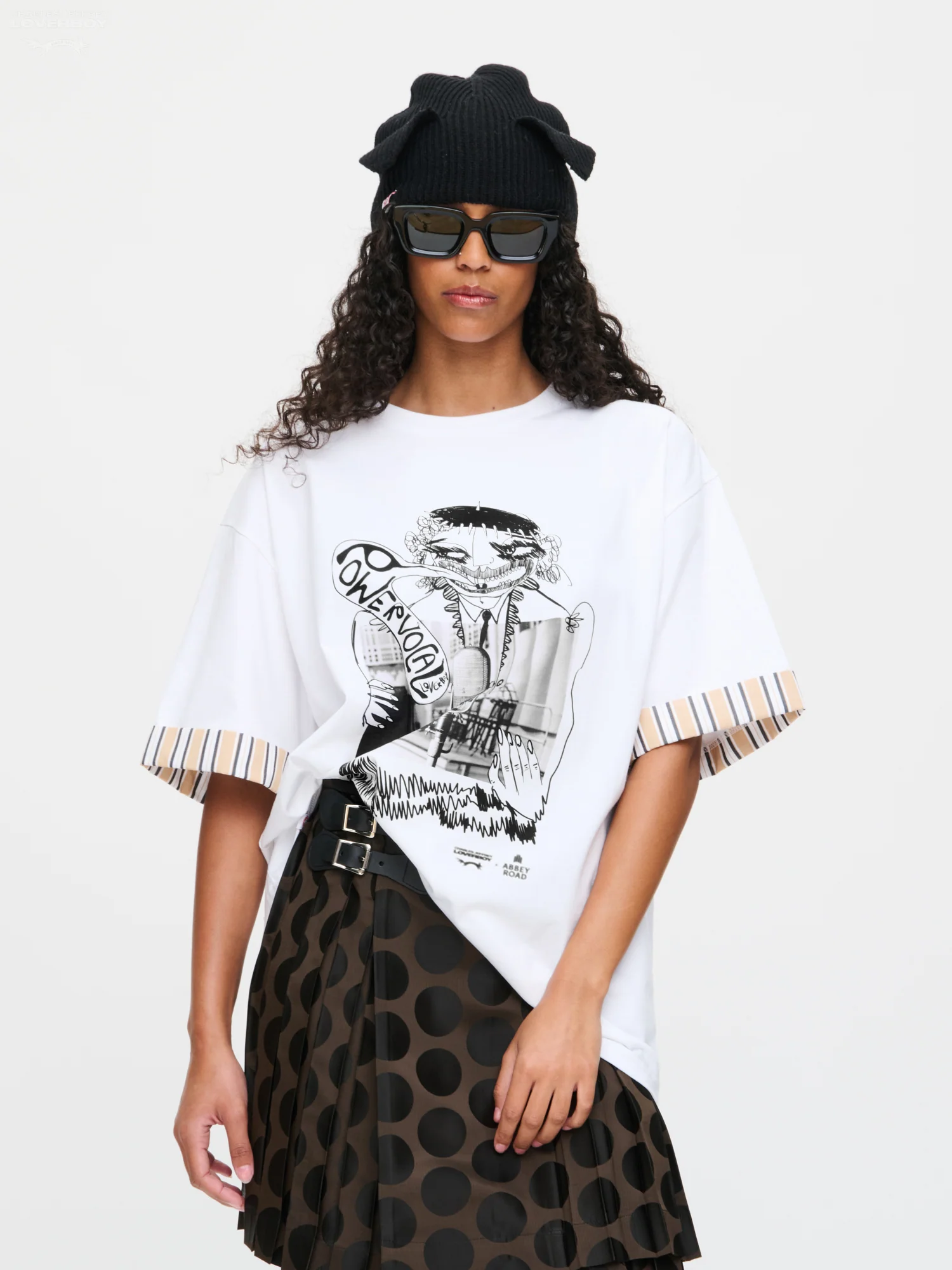ABBEY ROAD TURN UP TEE in WHITE BEIGE - Image 4