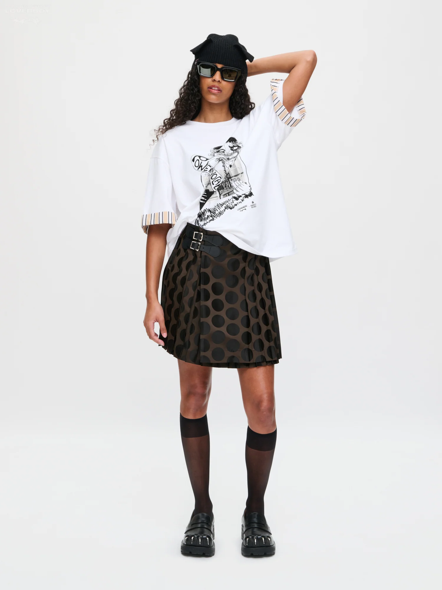ABBEY ROAD TURN UP TEE in WHITE BEIGE - Image 6