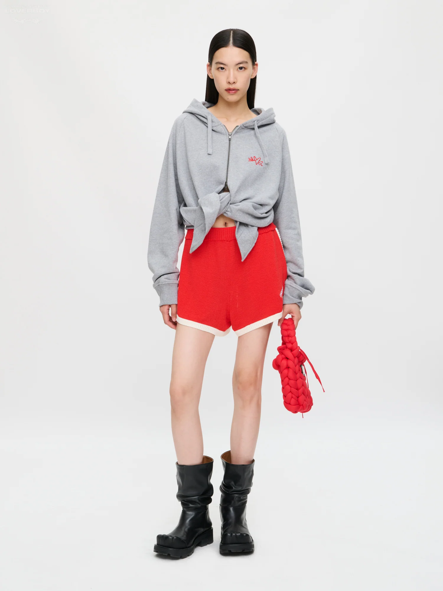 ALL TIED UP HOODY in GREY MARL - Image 3