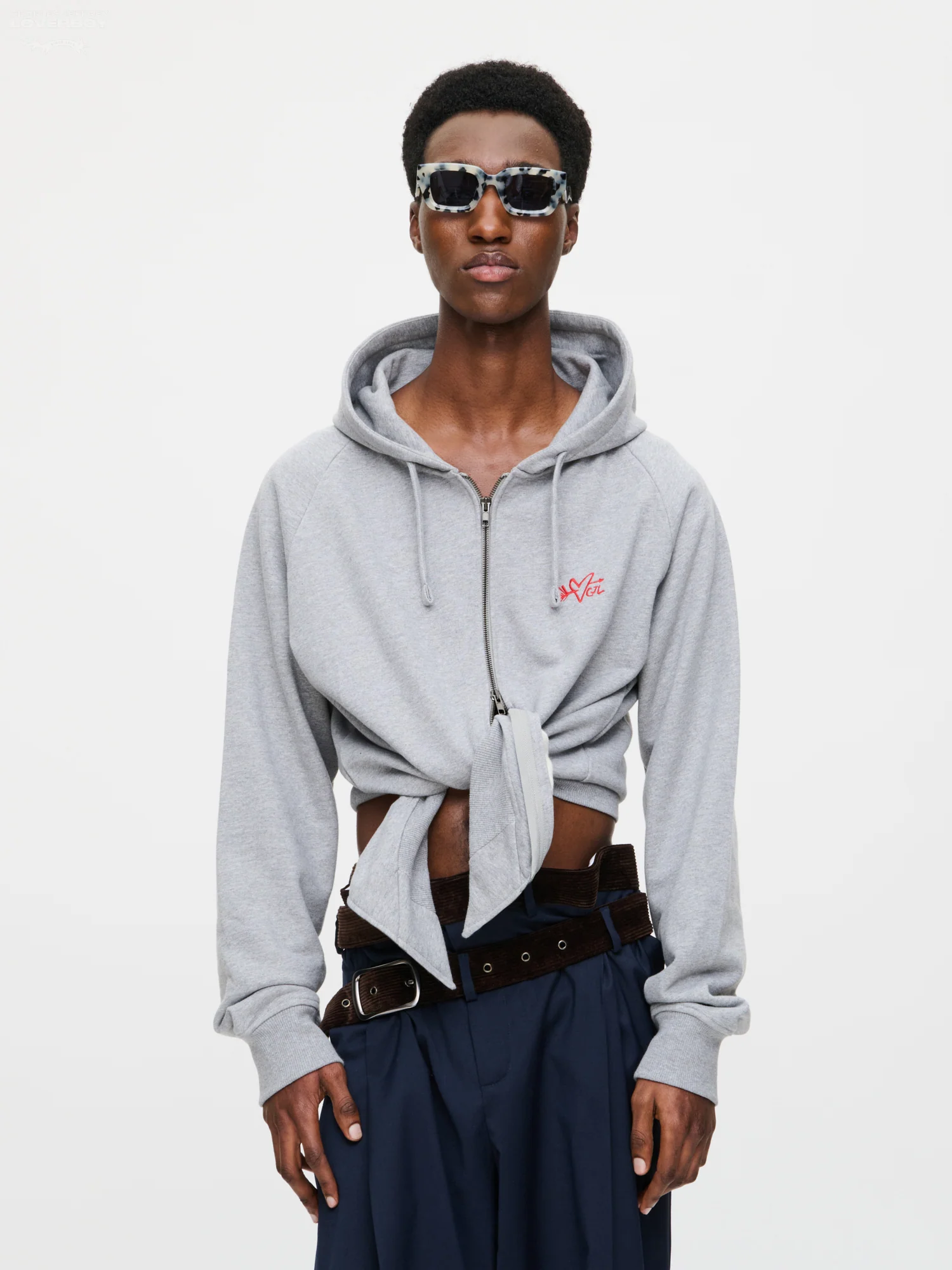 ALL TIED UP HOODY in GREY MARL - Image 4