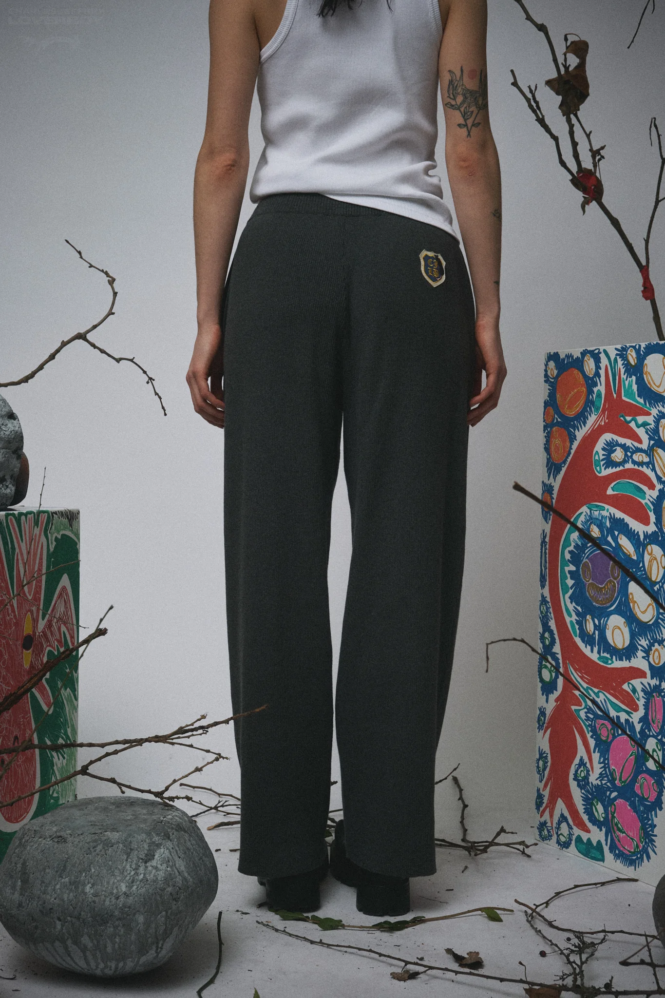 ANIMAL KNITTED JOGGERS in GREY RAT - Image 3