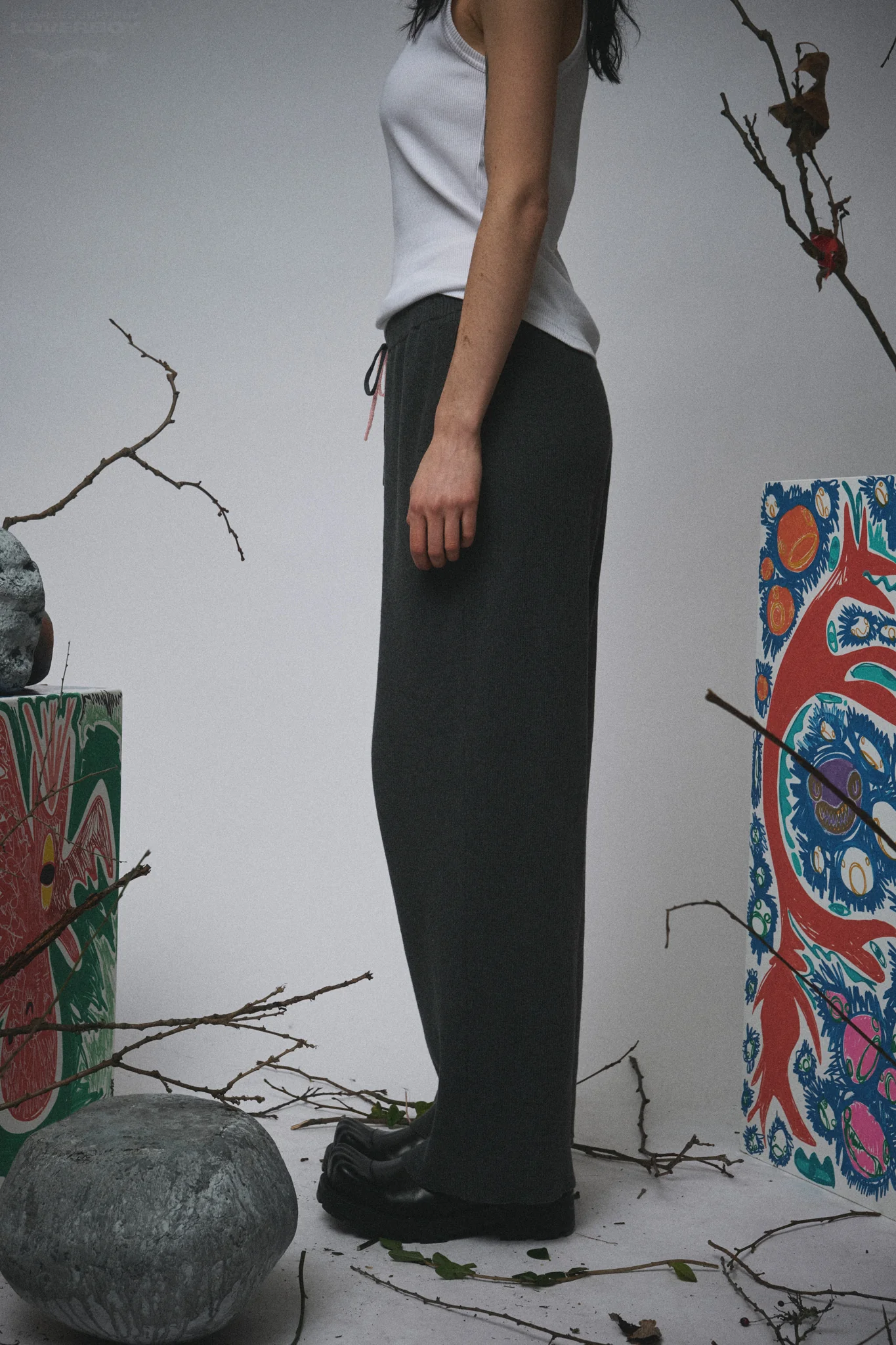 ANIMAL KNITTED JOGGERS in GREY RAT - Image 4