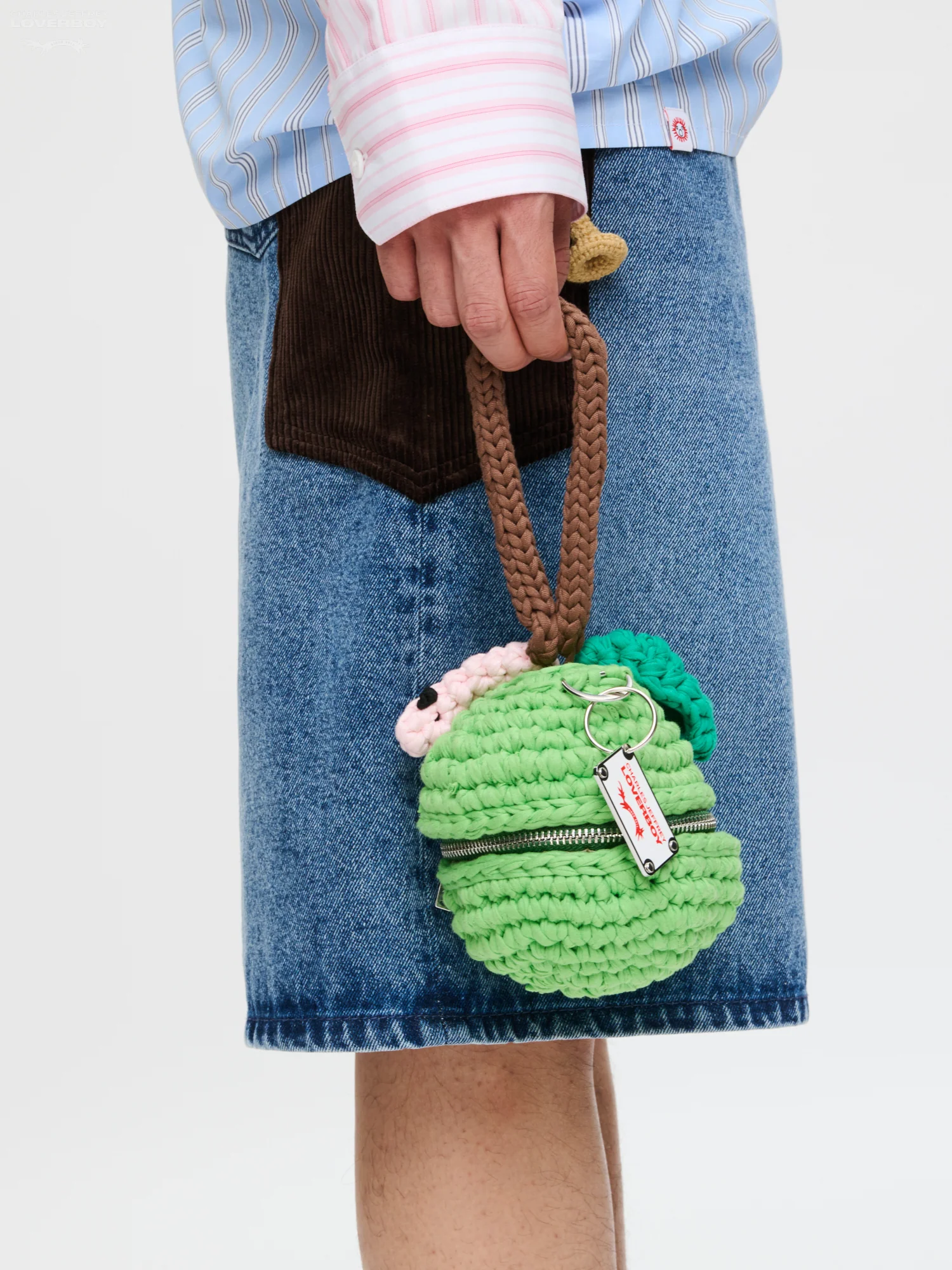 APPLE CLUTCH in GREEN BROWN - Image 3