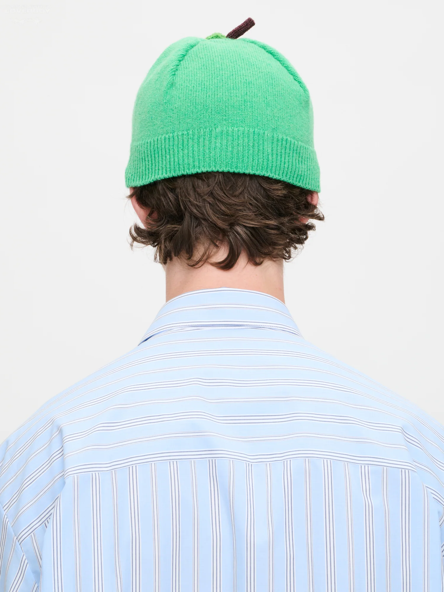 APPLE RIB BEANIE in GREEN PINK WORM - Image 4