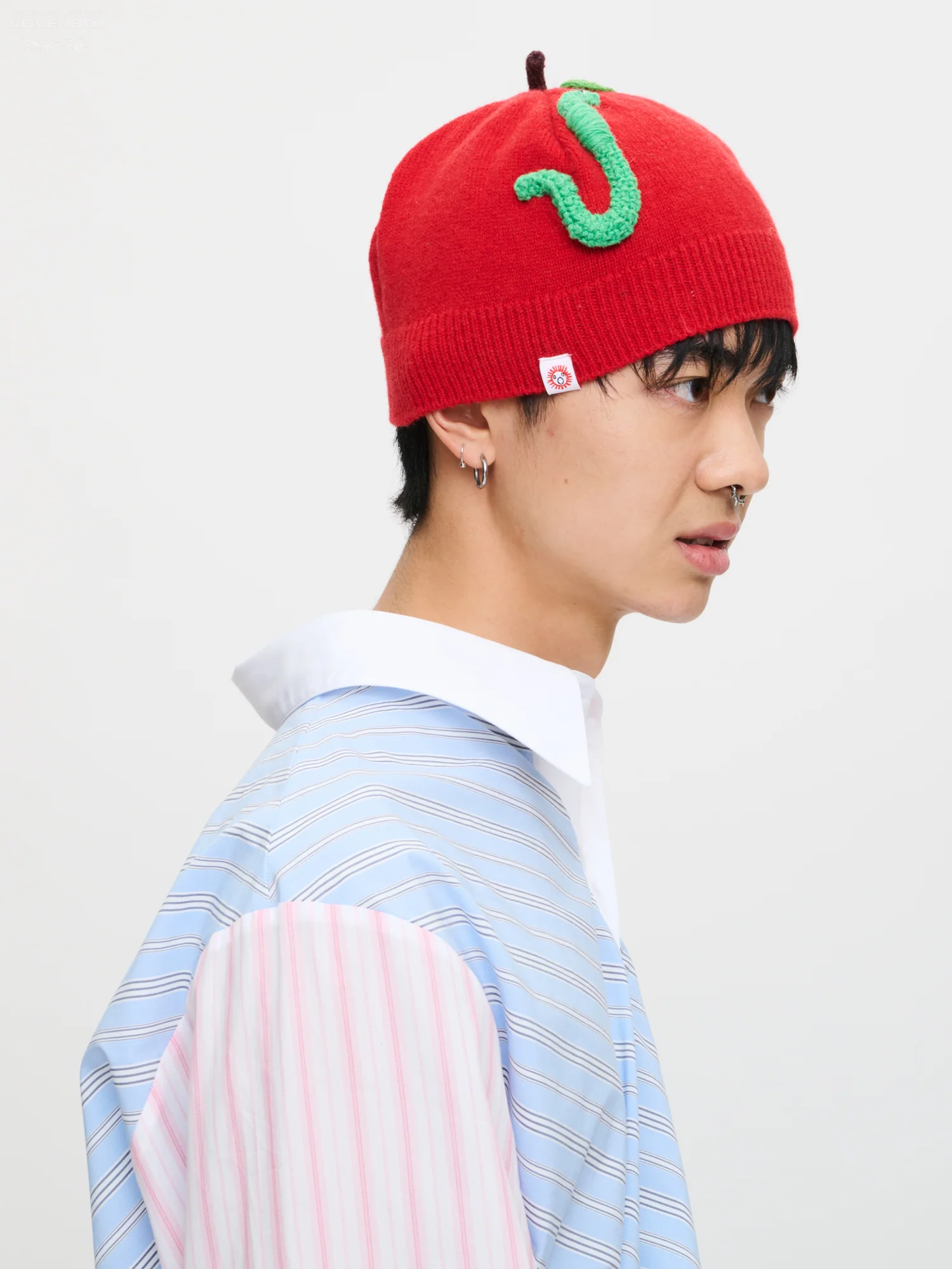 APPLE RIB BEANIE in RED GREEN WORM - Image 3