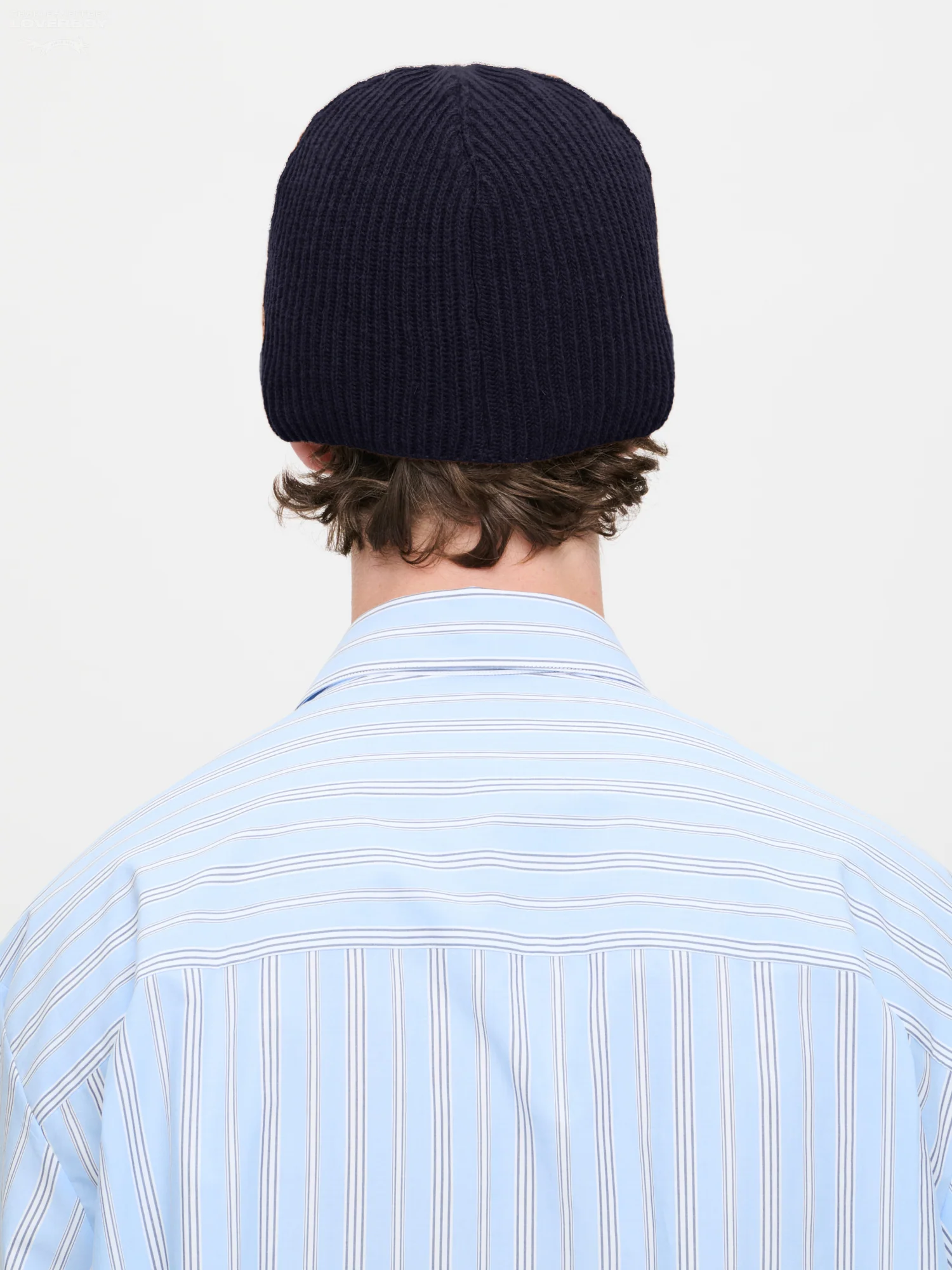 APPLIQUE RIB BEANIE in NAVY CELLO - Image 4