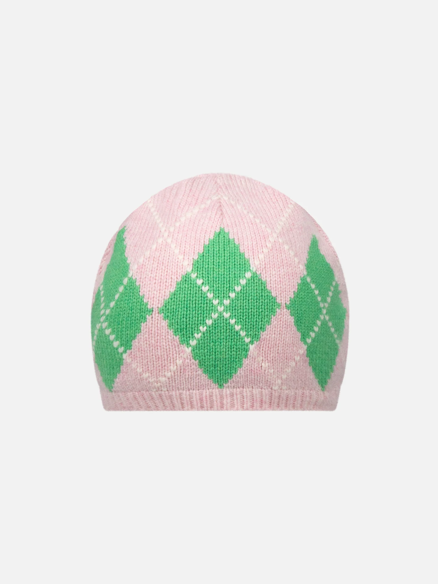 ARGYLE RIB BEANIE EXCLUSIVE in PINK GREEN - Image 5