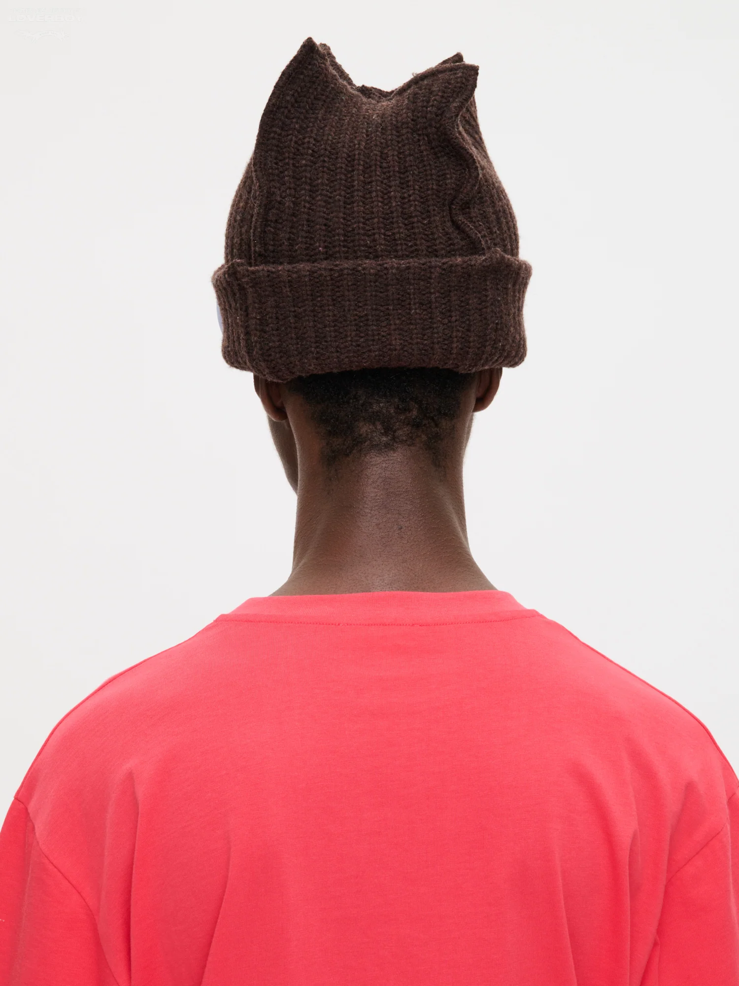 BOX BEANIE in BROWN LIGHT BLUE - Image 4