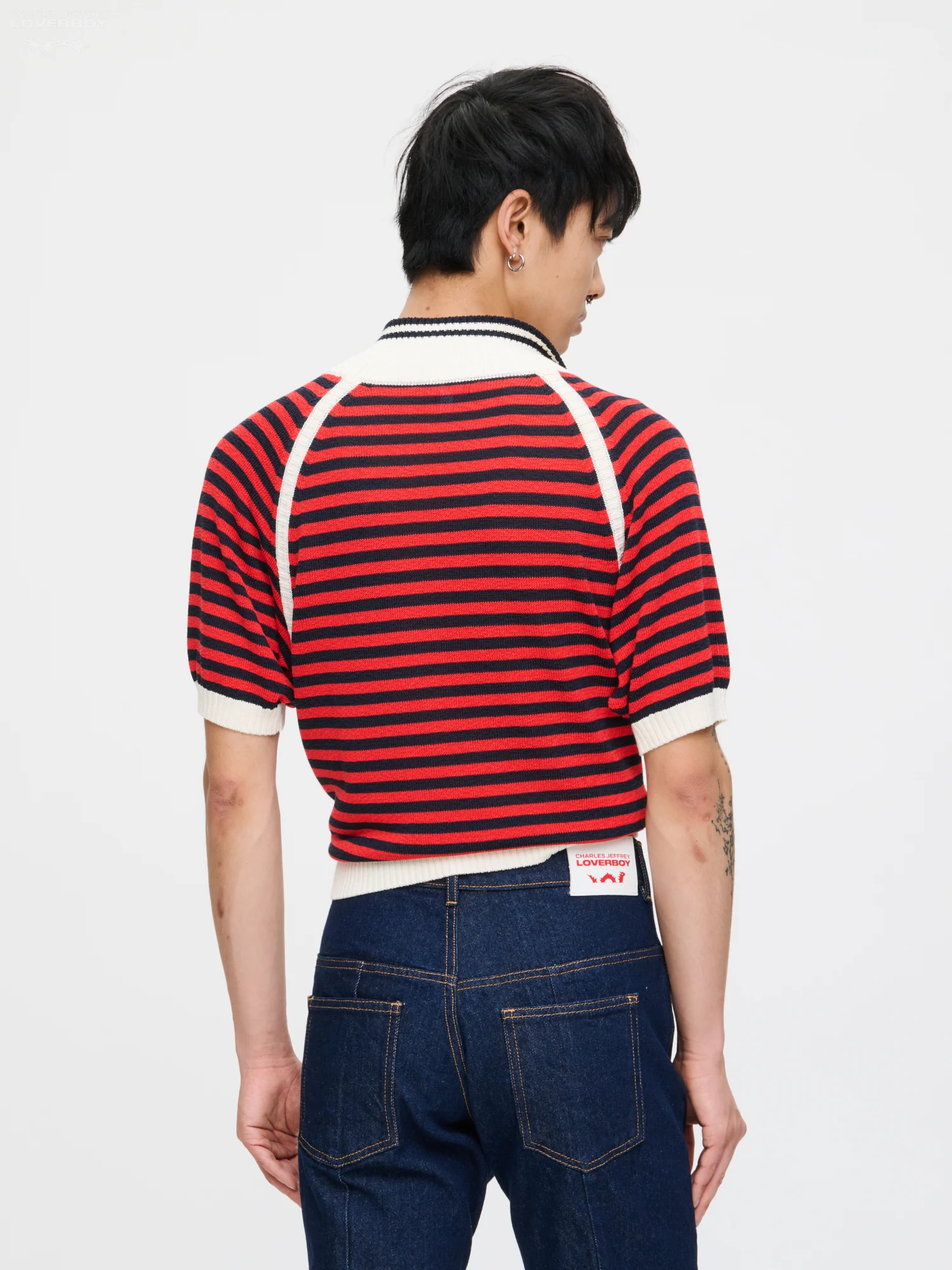 CHEEKY POLO in RED NAVY STRIPE - Image 5
