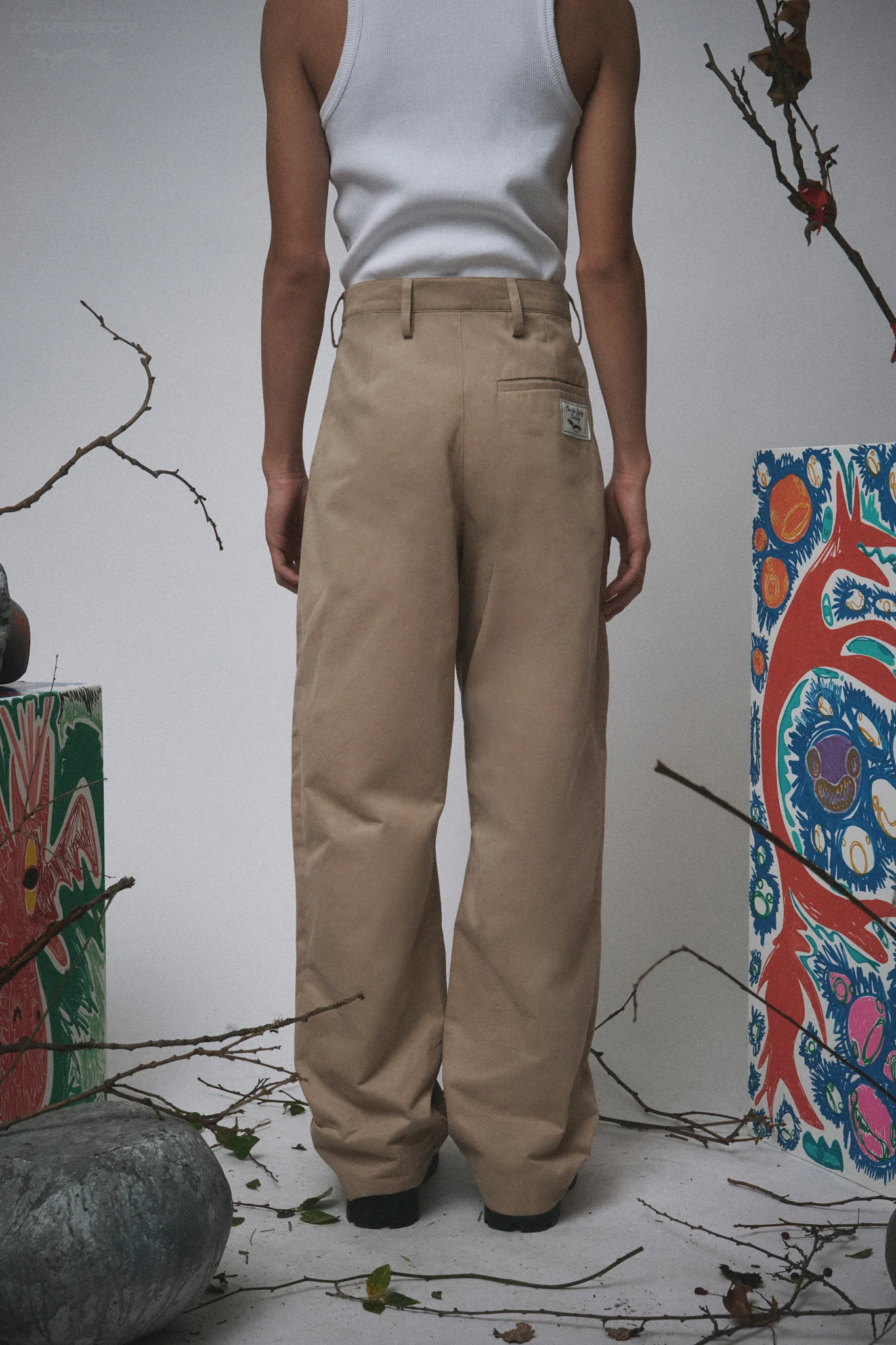 CHINO TROUSER WITH SHIRT COLLAR in BEIGE - Image 4
