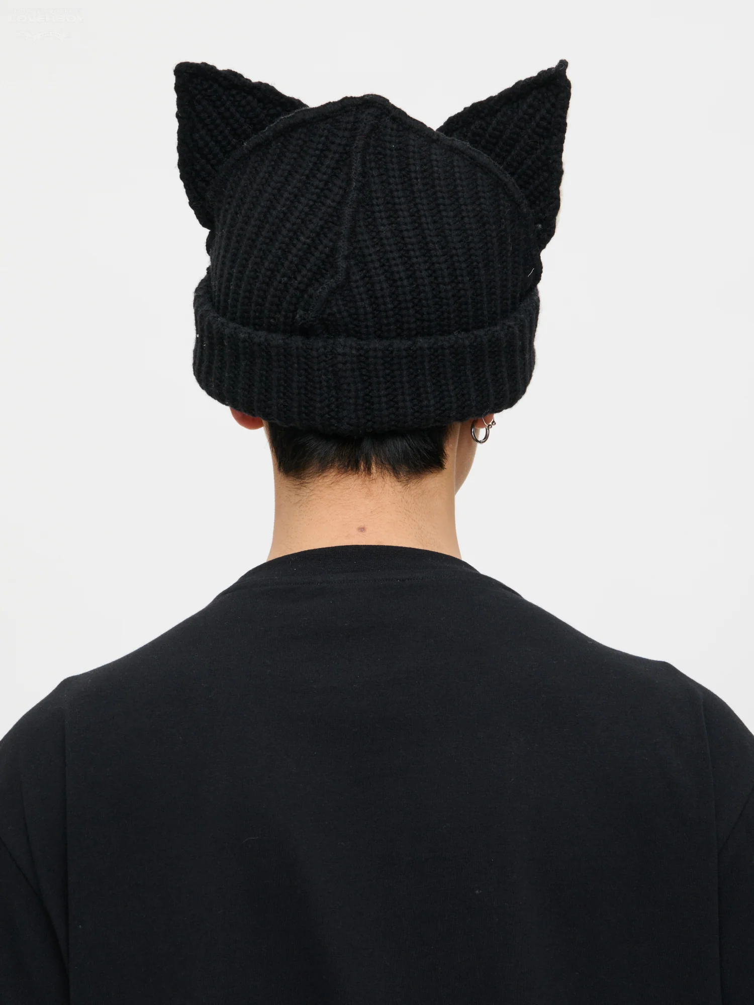 CHUNKY EARS BEANIE in BLACK ECRU - Image 4