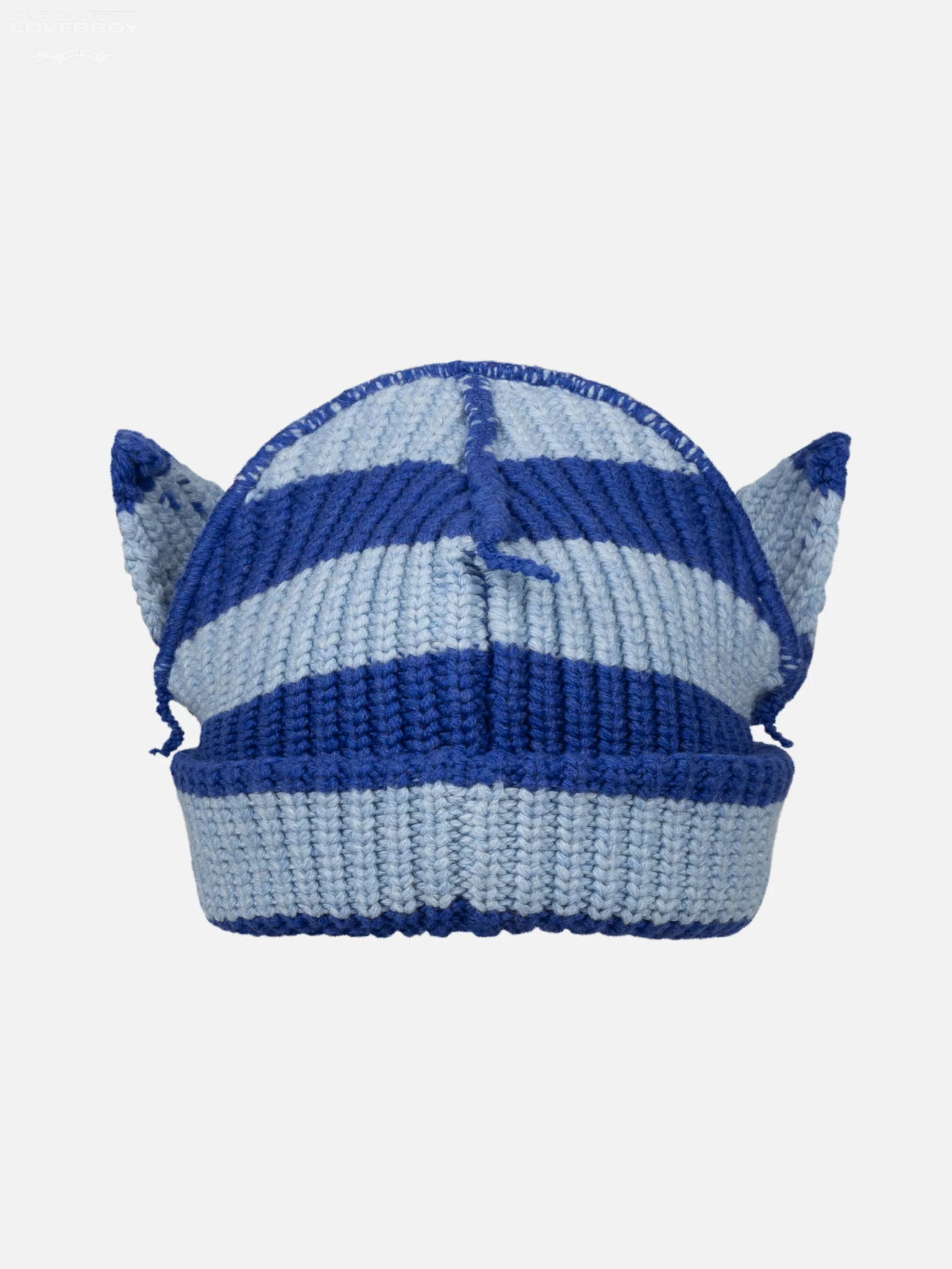 CHUNKY EARS BEANIE in BLUE STRIPE - Image 5