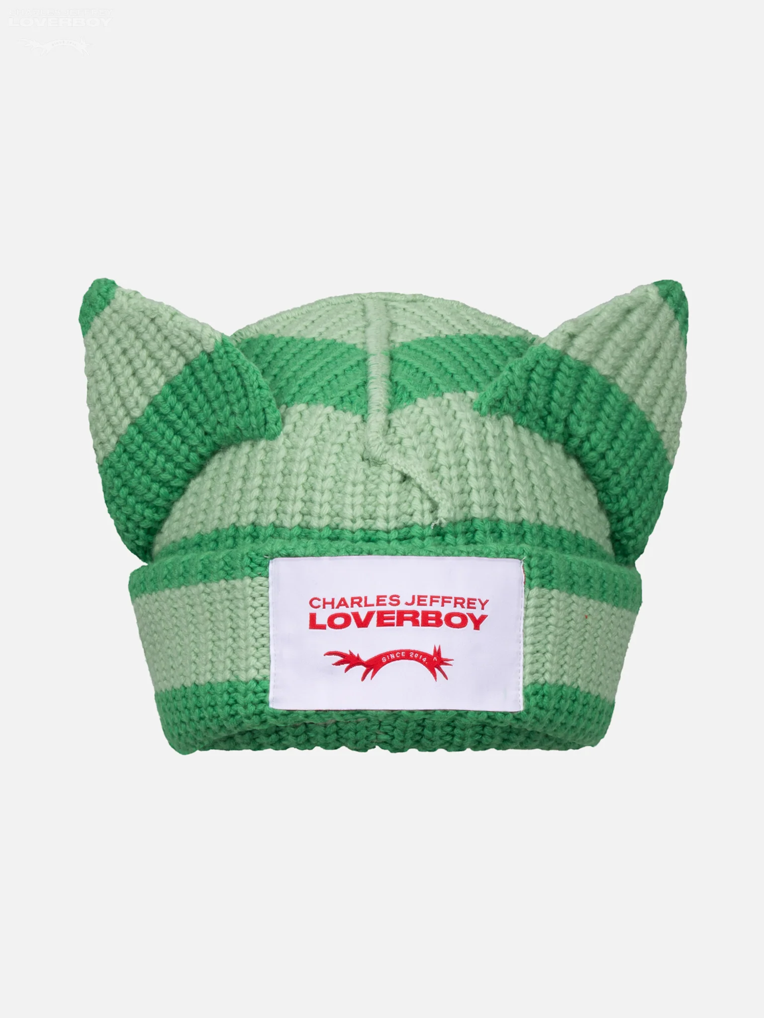 CHUNKY EARS BEANIE in GREEN STRIPE - Image 4