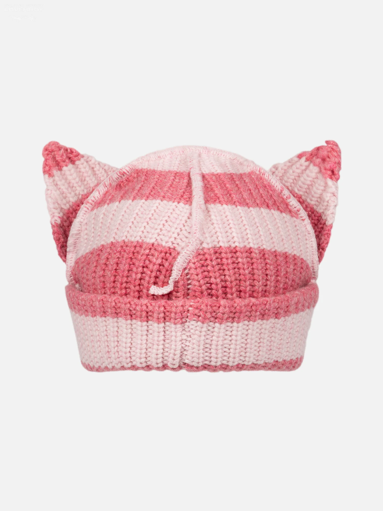 CHUNKY EARS BEANIE in PINK STRIPE - Image 5
