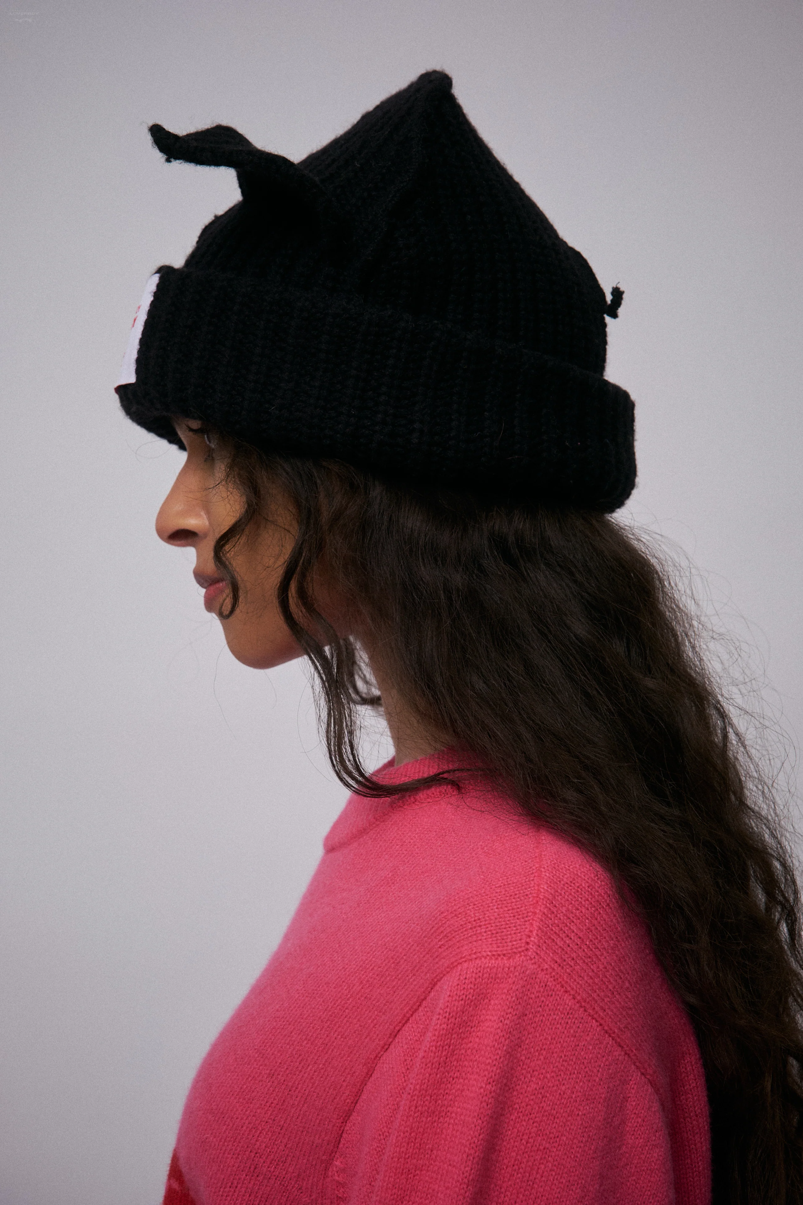 CHUNKY PUNK EARS BEANIE EXCLUSIVE in BLACK - Image 3