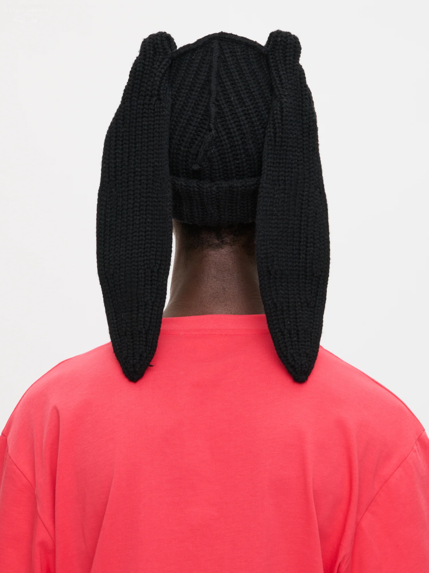 CHUNKY RABBIT BEANIE in BLACK - Image 4