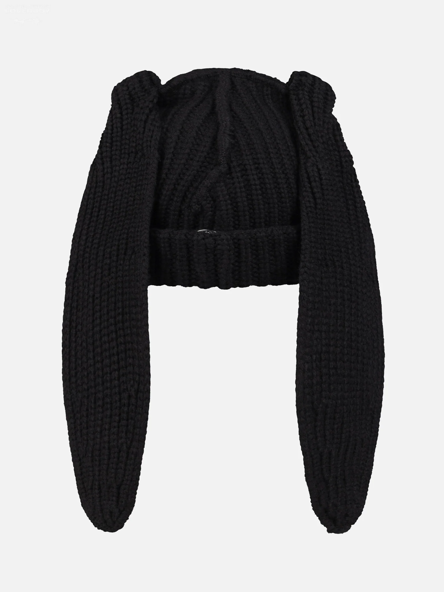 CHUNKY RABBIT BEANIE in BLACK - Image 5
