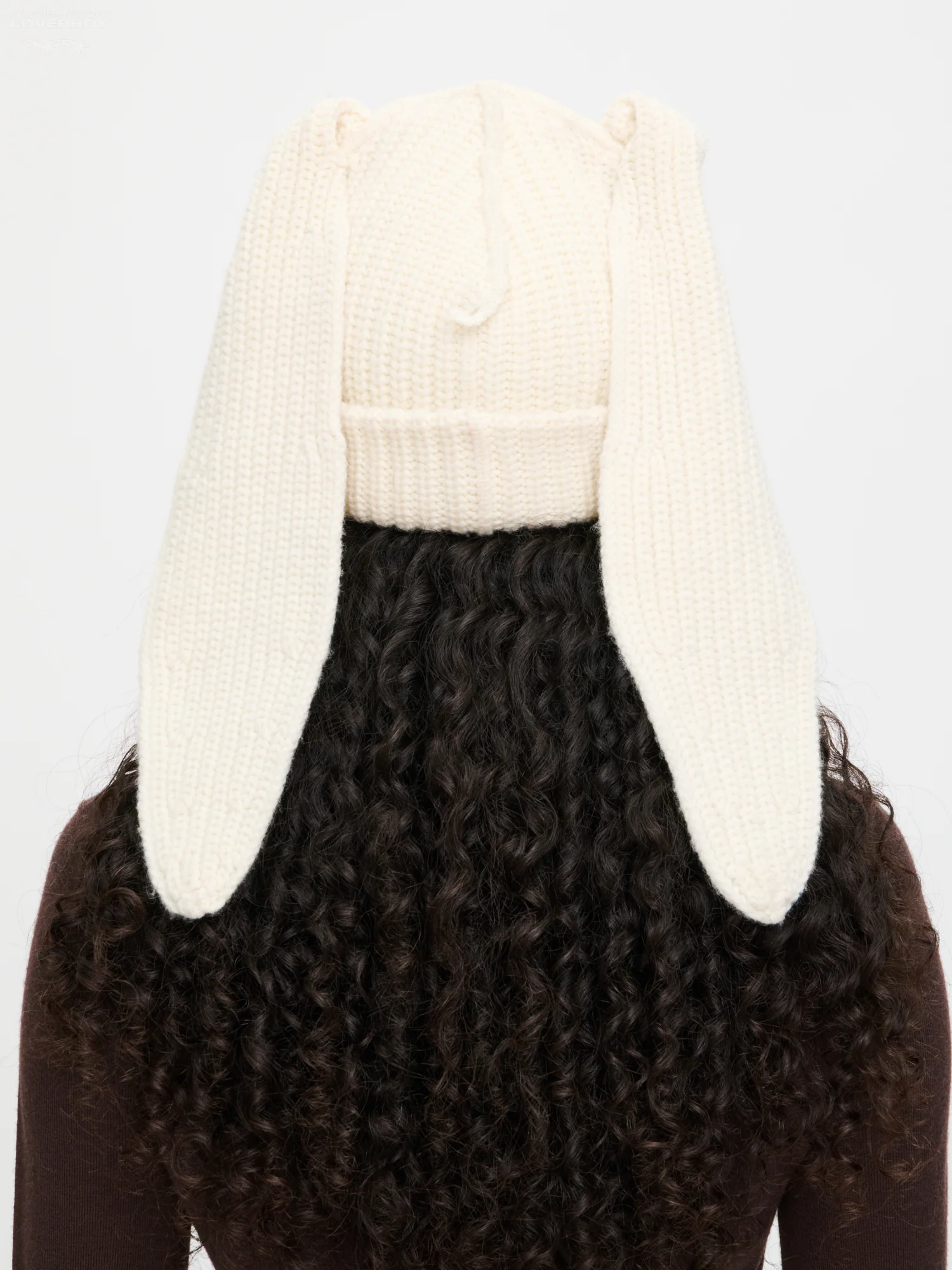 CHUNKY RABBIT BEANIE in ECRU - Image 4