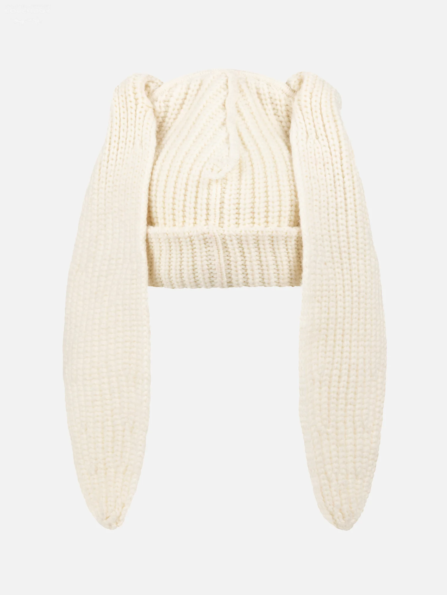 CHUNKY RABBIT BEANIE in ECRU - Image 5