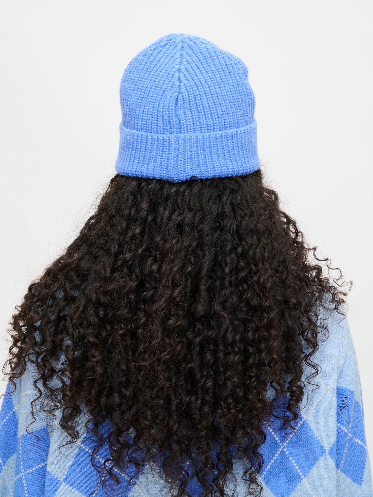 CHUNKY RIB BEANIE in BLUE - Image 4