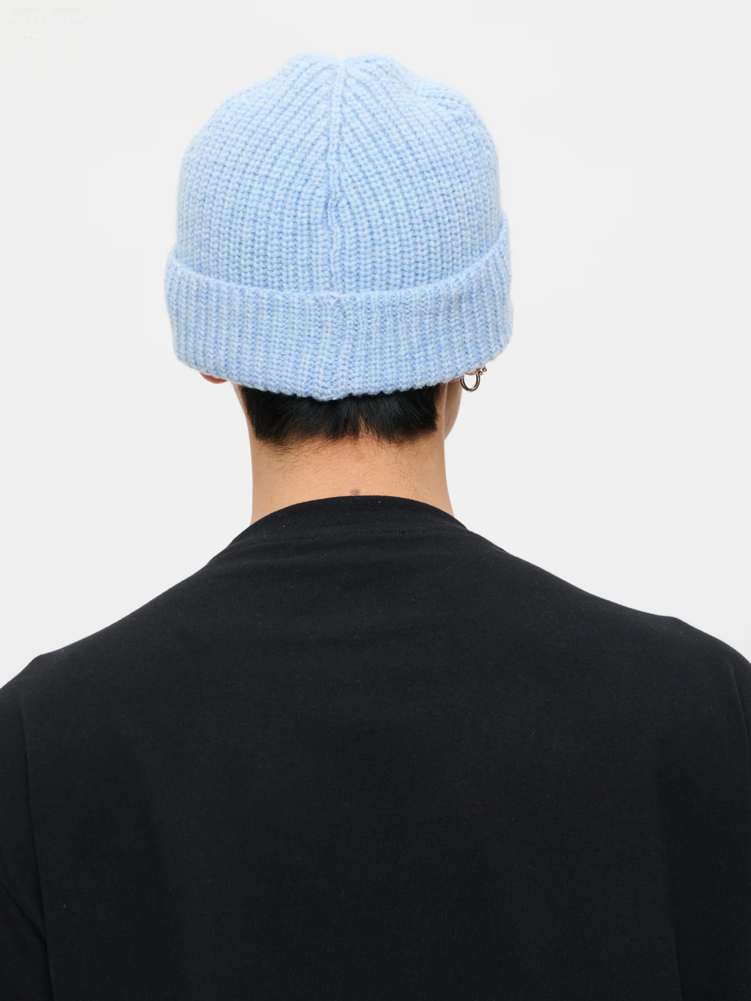 CHUNKY RIB BEANIE in LIGHT BLUE - Image 4