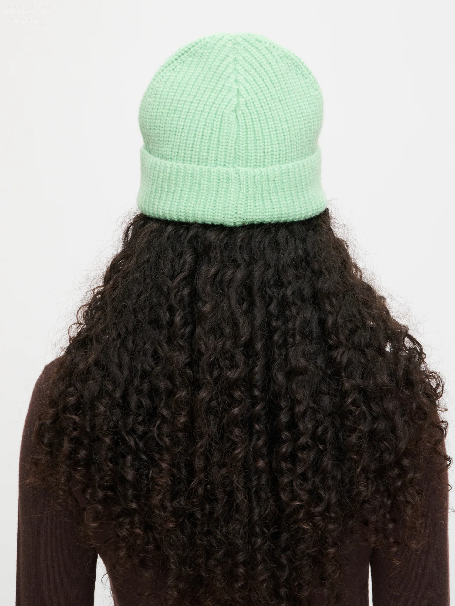 CHUNKY RIB BEANIE in LIGHT GREEN - Image 4