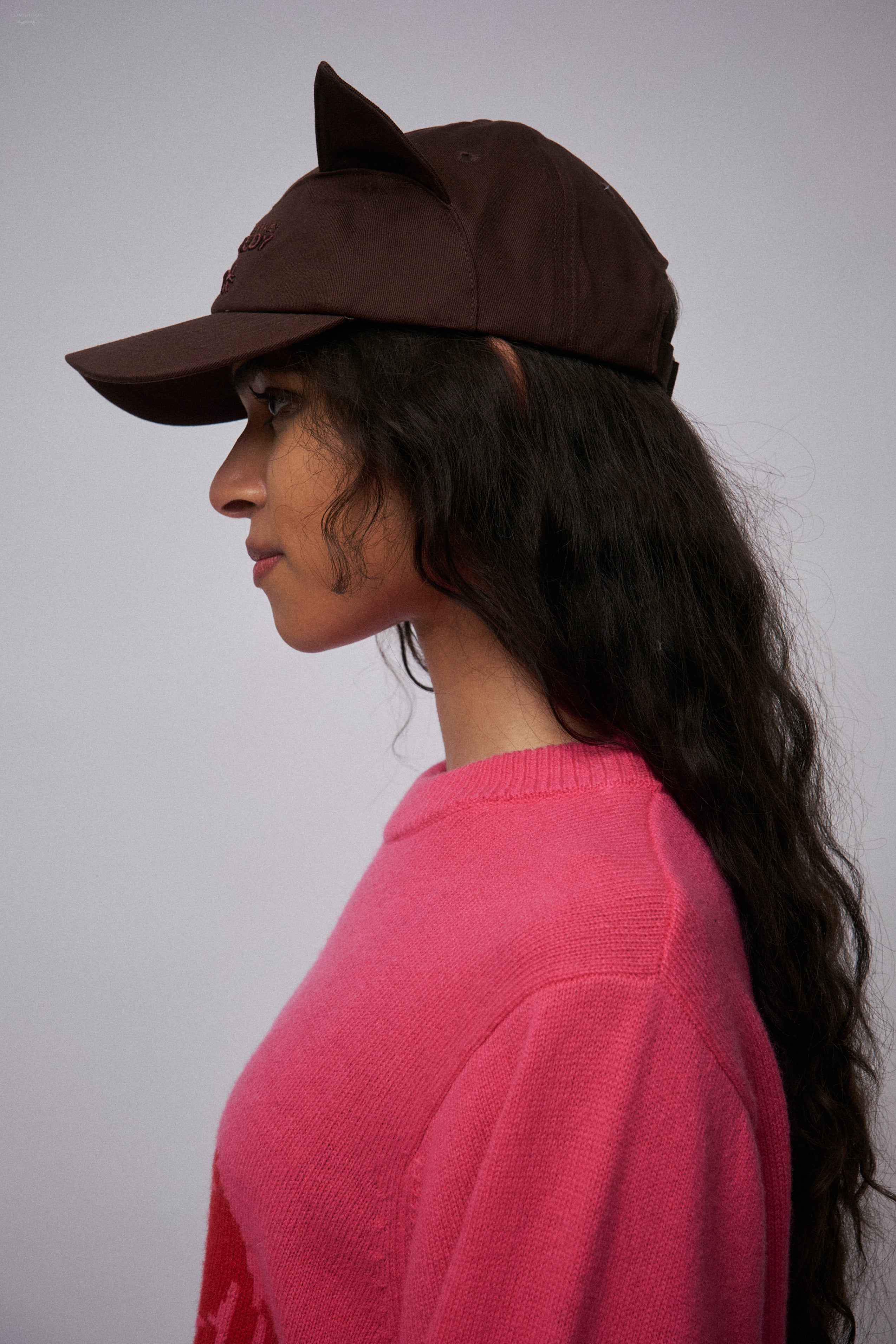 COLOUR BLOCK EARS CAP EXCLUSIVE in BROWN LIGHT BLUE - Image 3