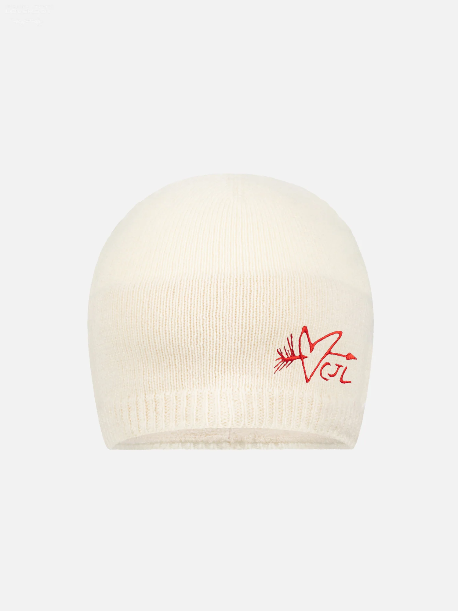 CREST RIB BEANIE in ECRU
