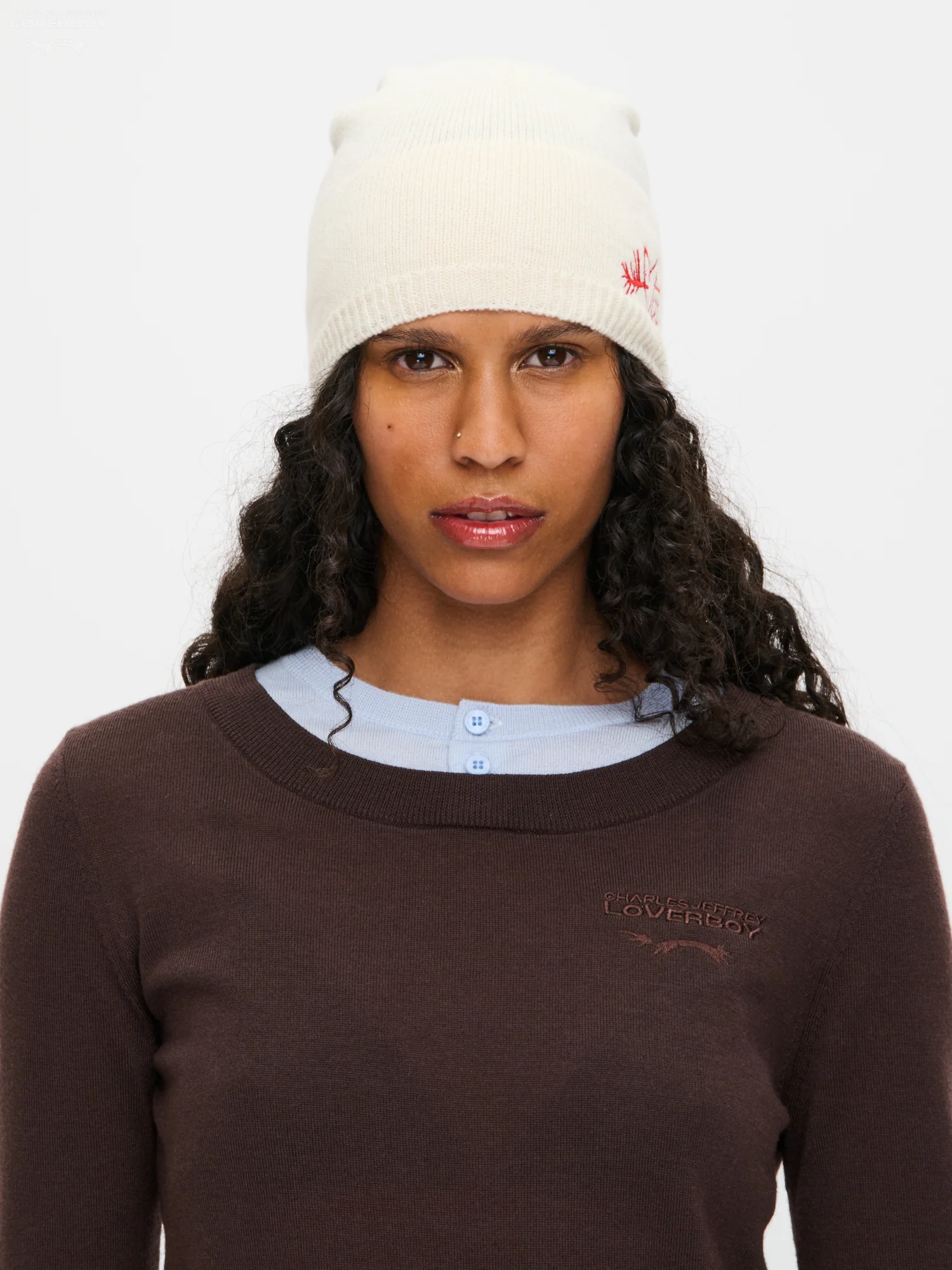 CREST RIB BEANIE in ECRU - Image 2