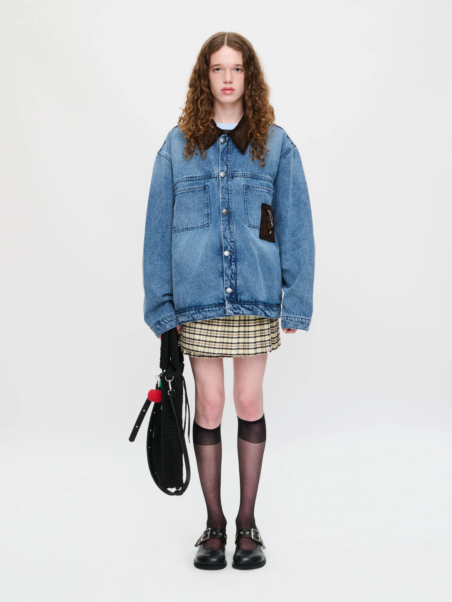 DENIM JACKET WITH CORDUROY COLLAR in WASHED DENIM - Image 4