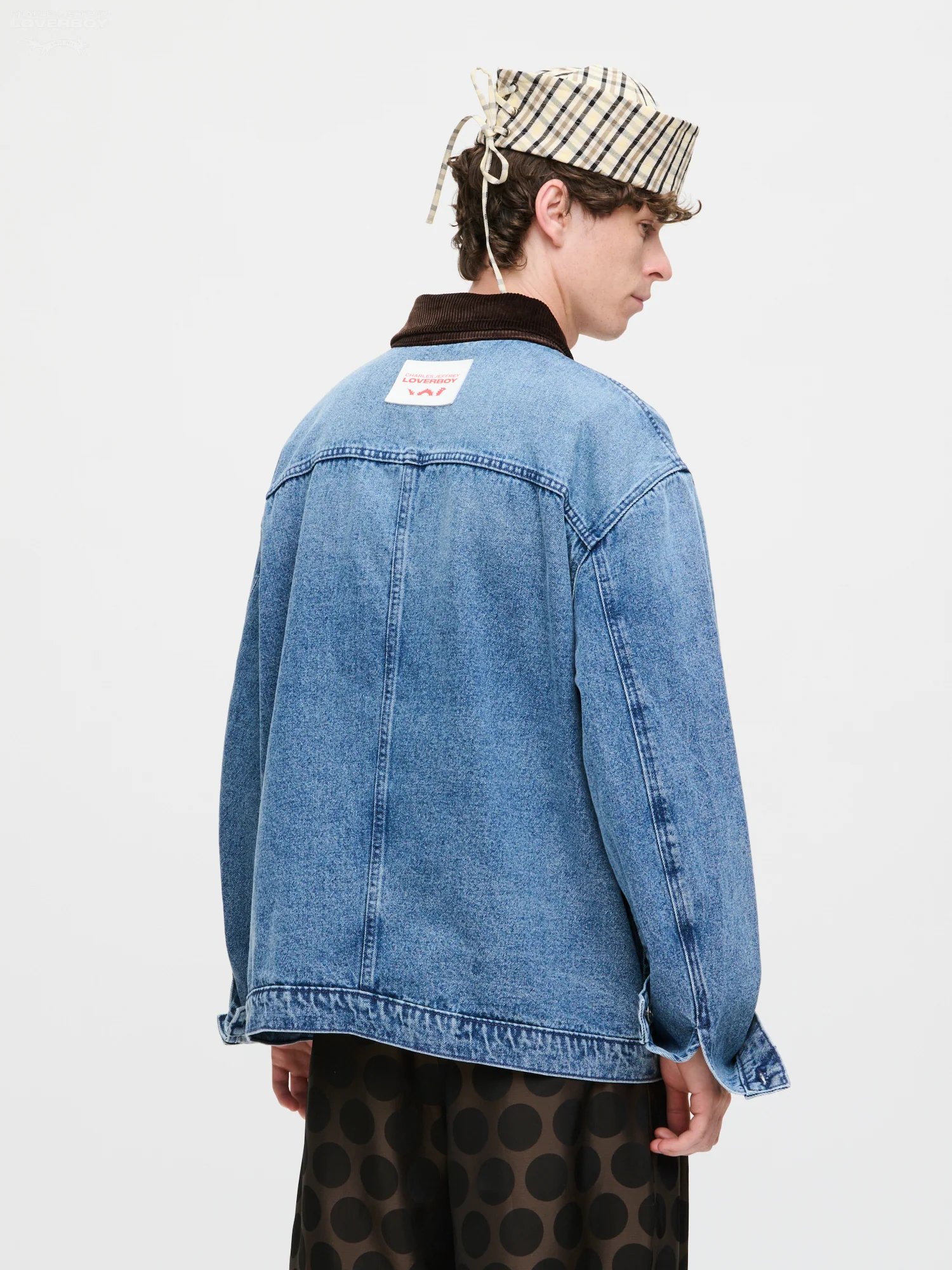 DENIM JACKET WITH CORDUROY COLLAR in WASHED DENIM - Image 7