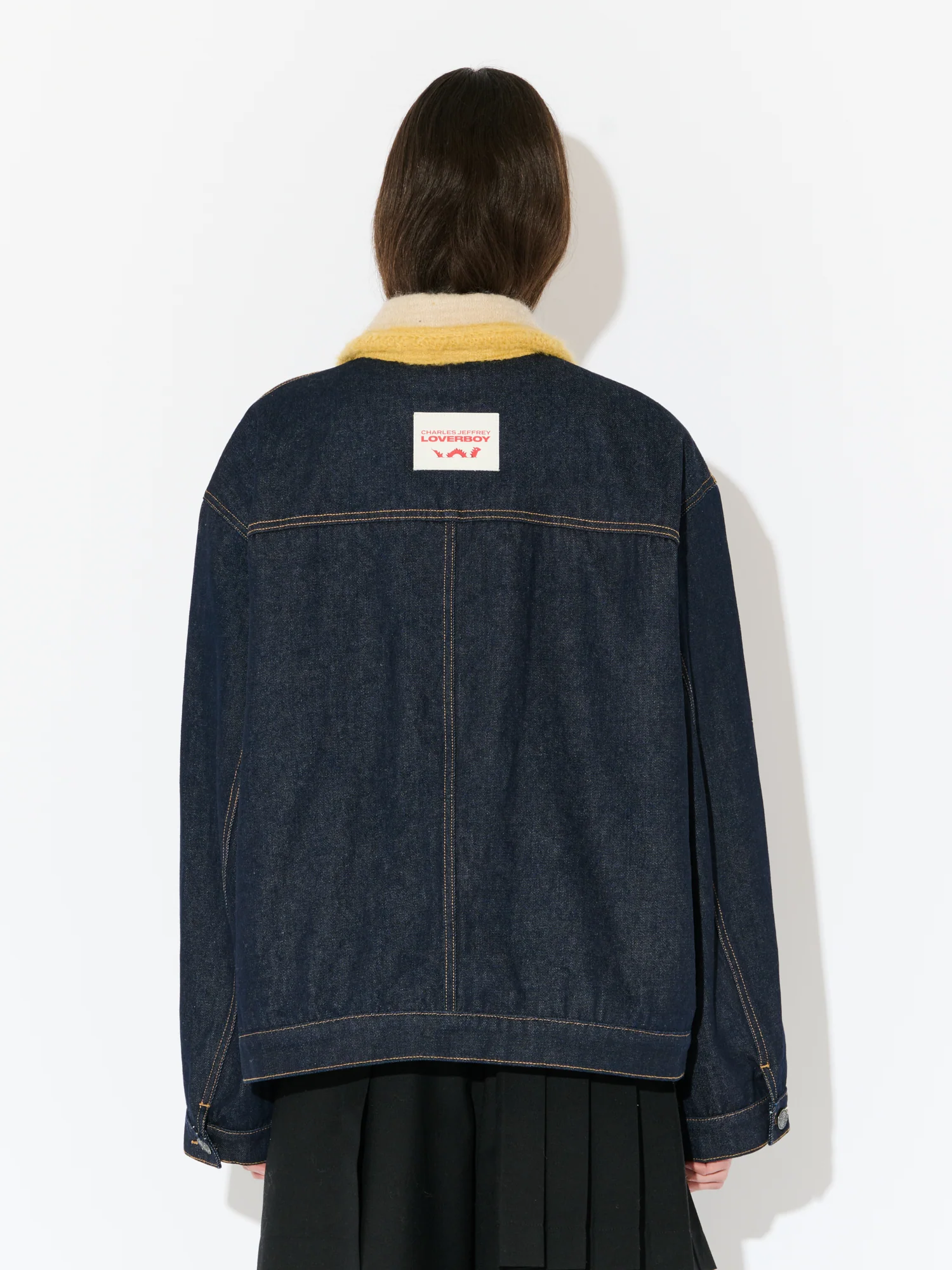 DENIM JACKET WITH KNITTED COLLAR in BLUE - Image 2
