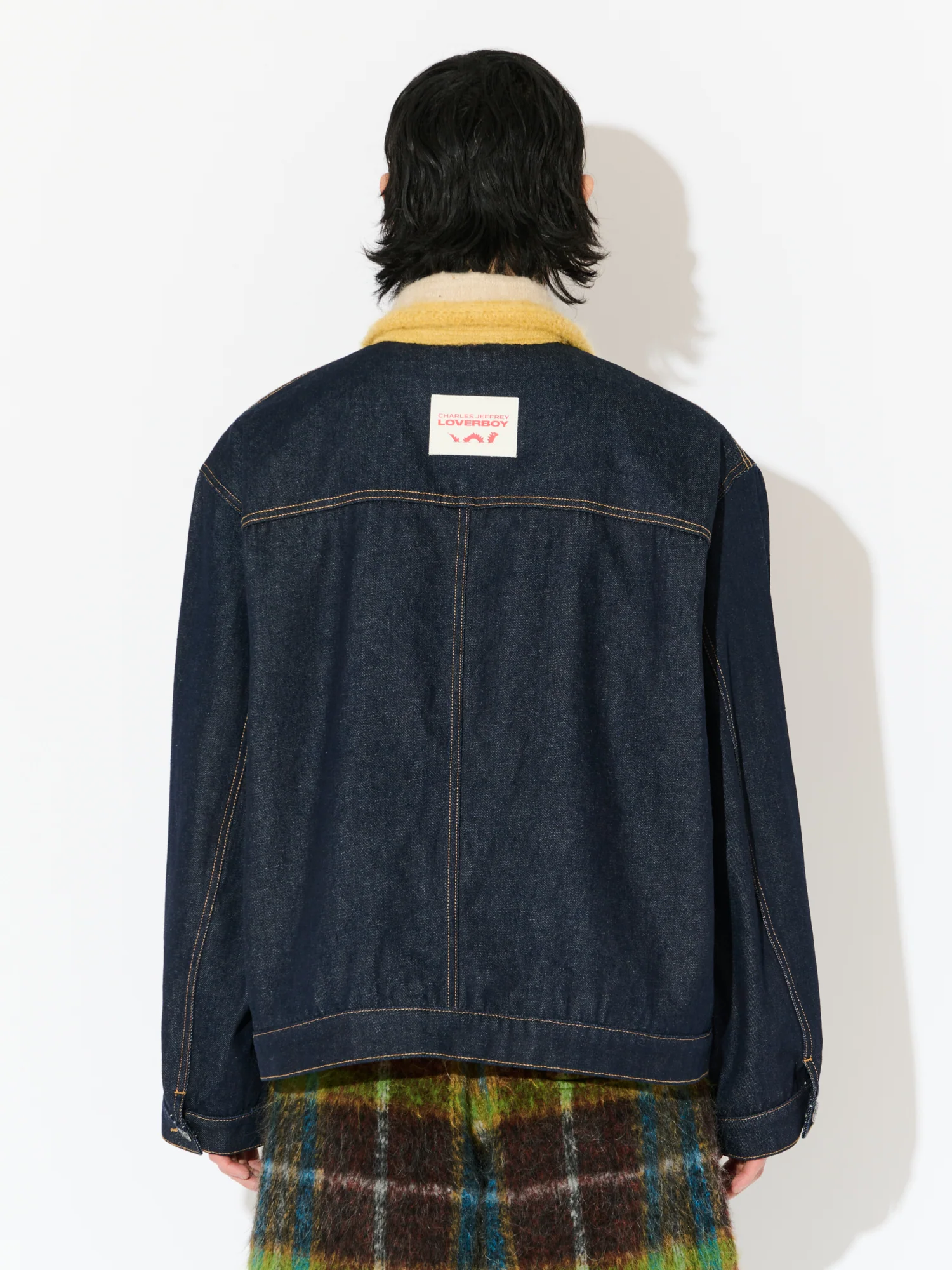 DENIM JACKET WITH KNITTED COLLAR in BLUE - Image 4