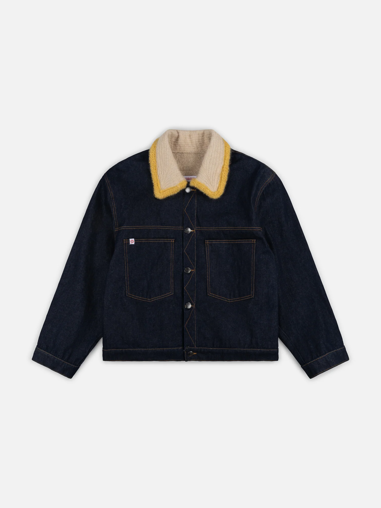DENIM JACKET WITH KNITTED COLLAR in BLUE - Image 5