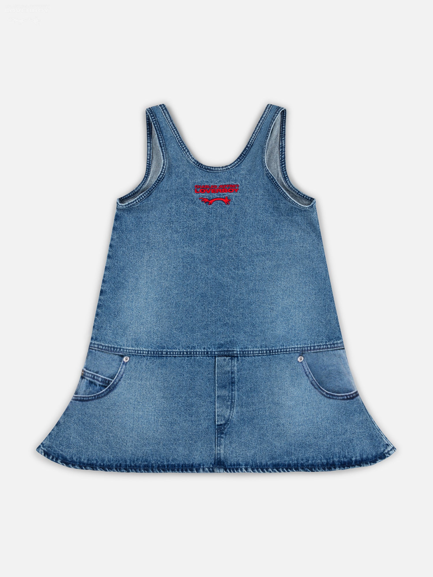 DENIM VEST DRESS in WASHED DENIM - Image 5