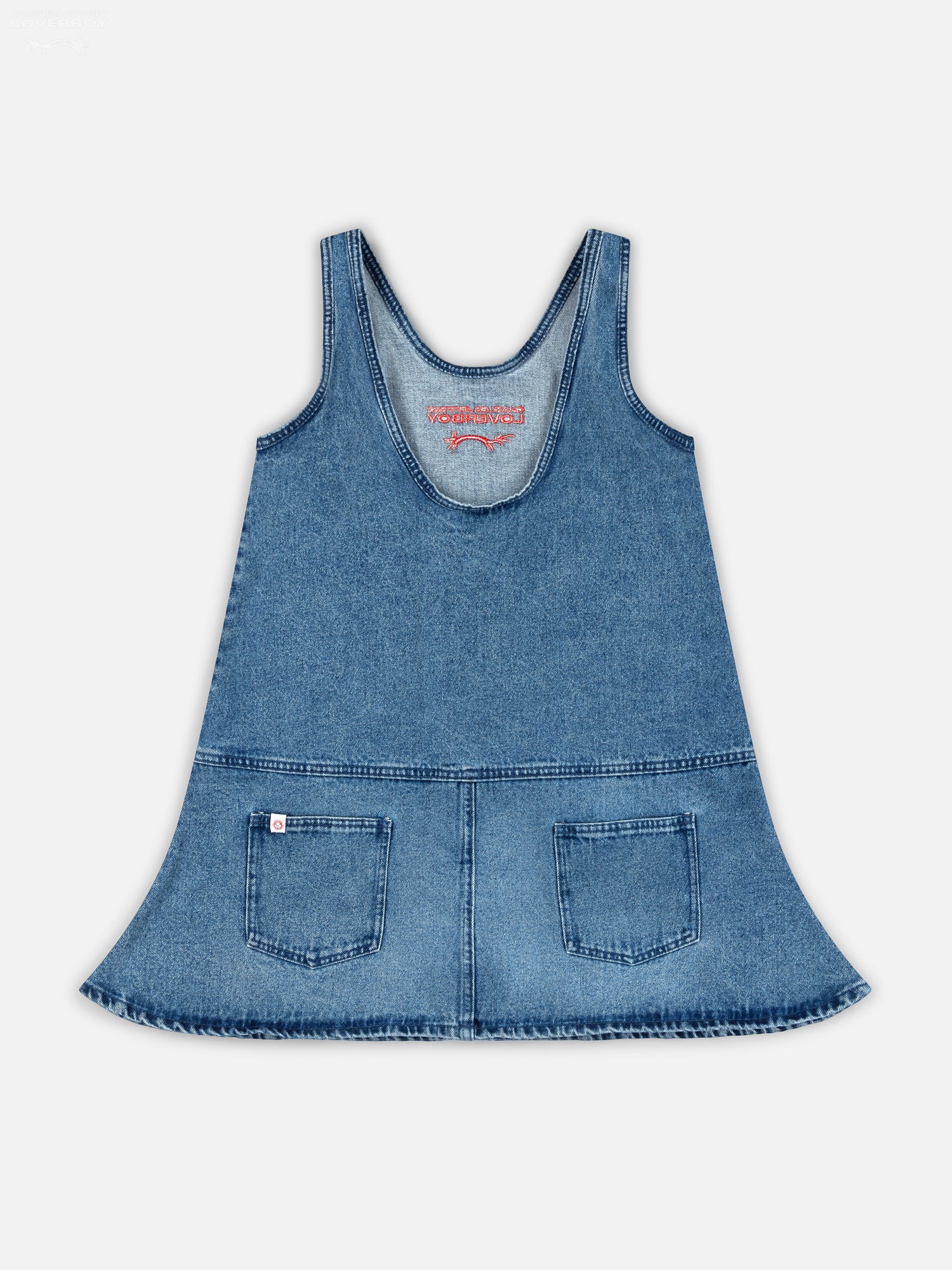 DENIM VEST DRESS in WASHED DENIM - Image 6