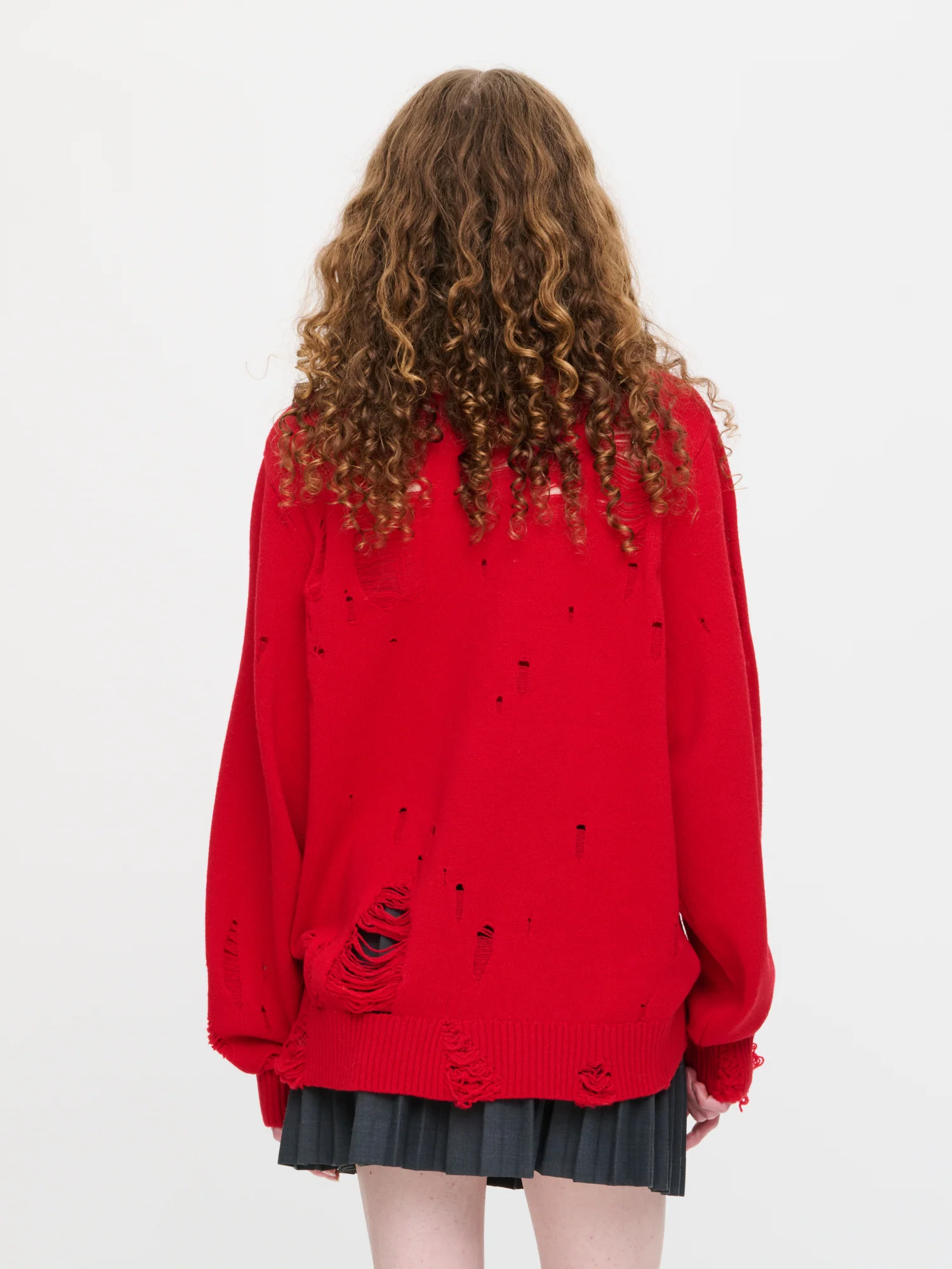 DISTRESSED LOGO JUMPER in RED - Image 2