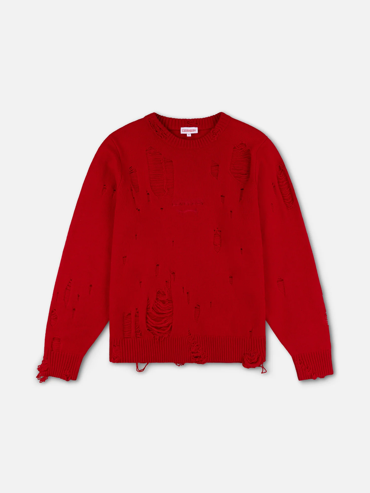 DISTRESSED LOGO JUMPER in RED - Image 5