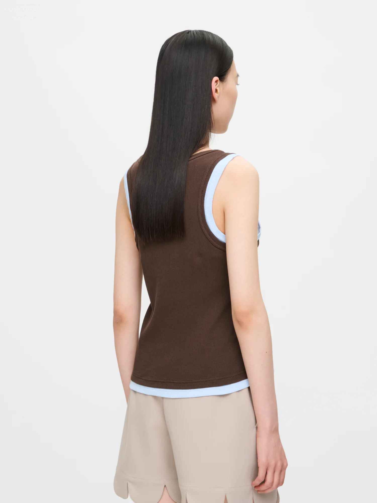 DOUBLE LOGO TANK TOP in BROWN LIGHT BLUE - Image 6