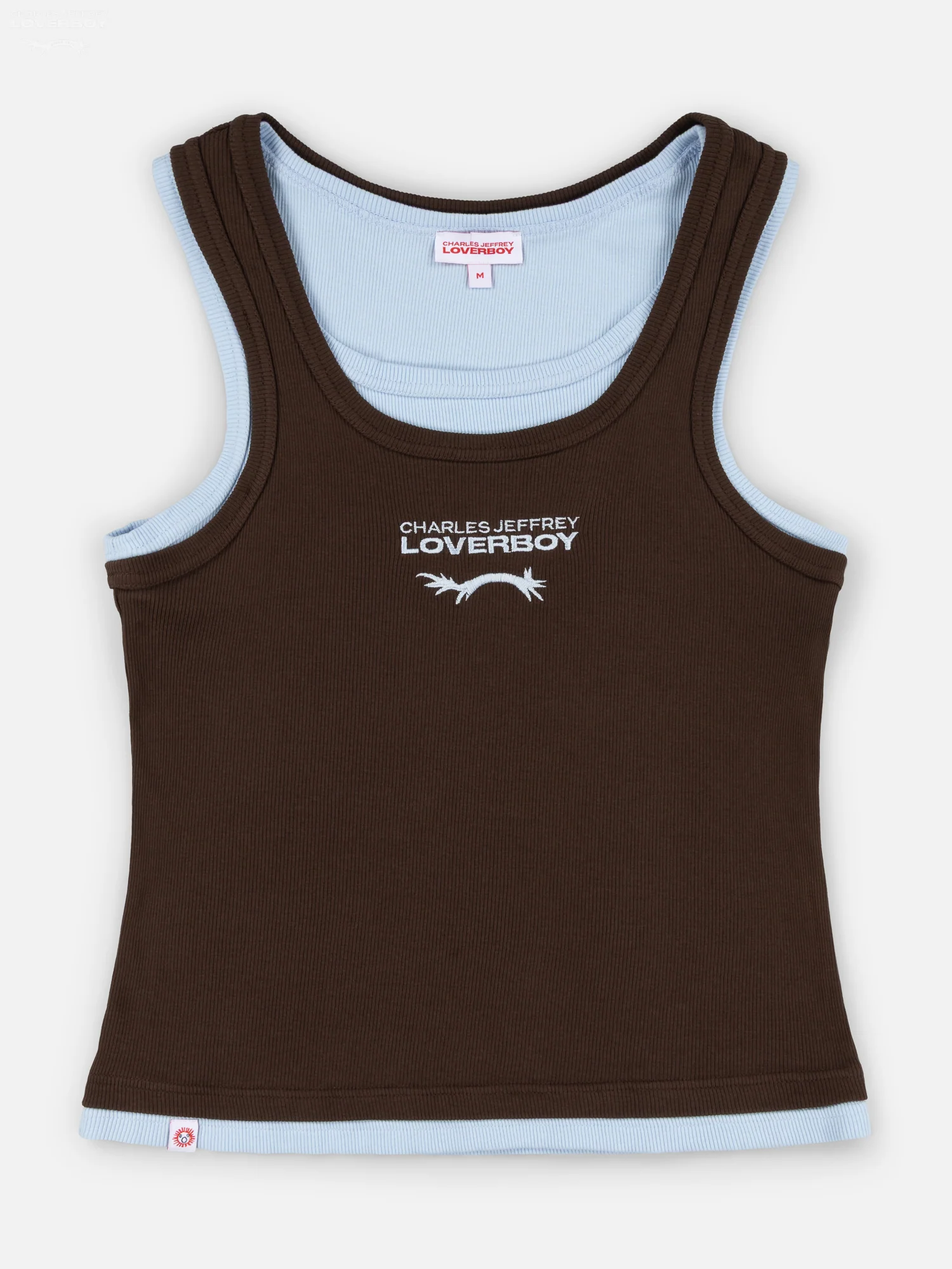 DOUBLE LOGO TANK TOP in BROWN LIGHT BLUE - Image 8