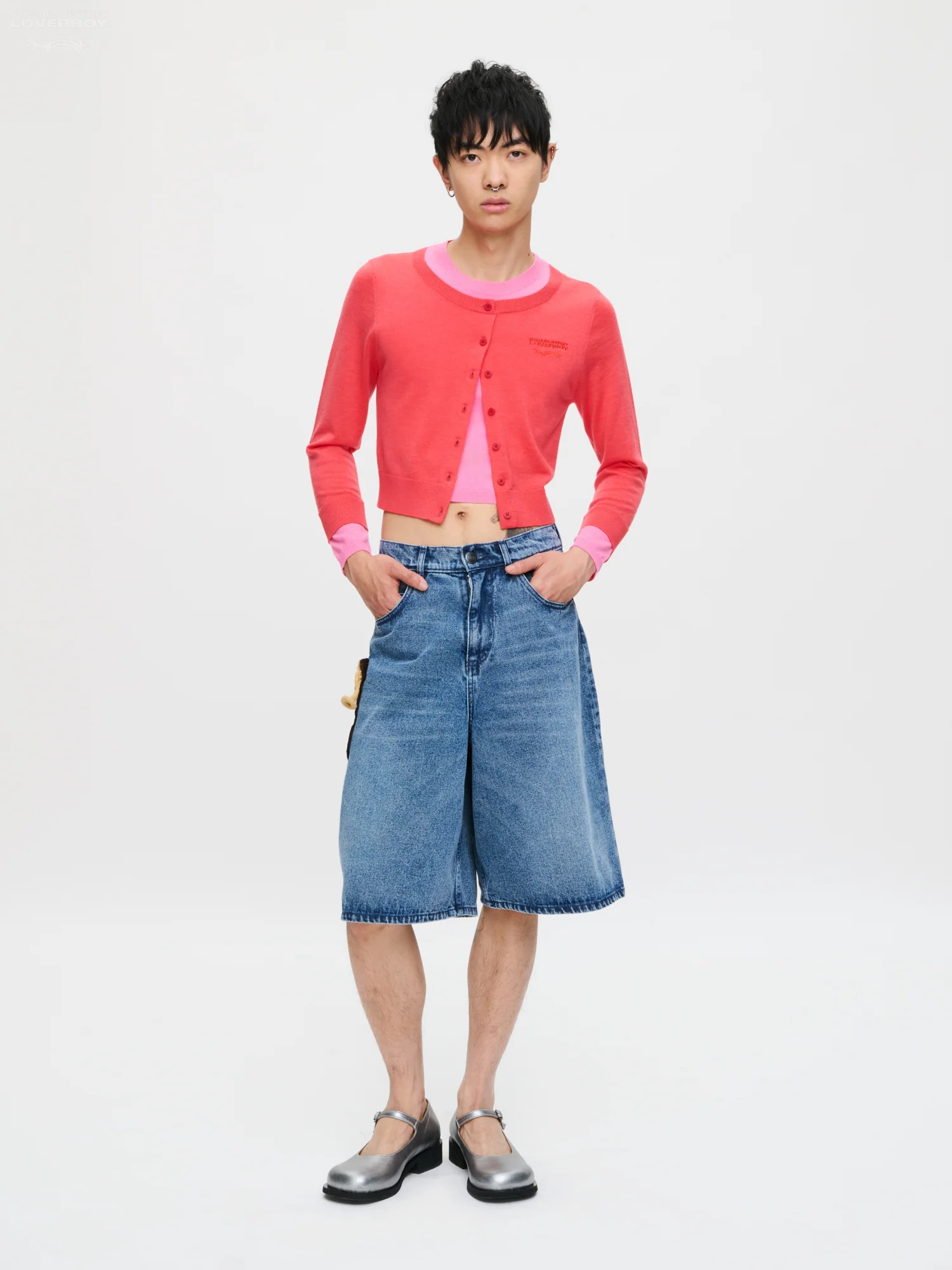 DOUBLE SOFT CARDI in CORAL PINK - Image 3