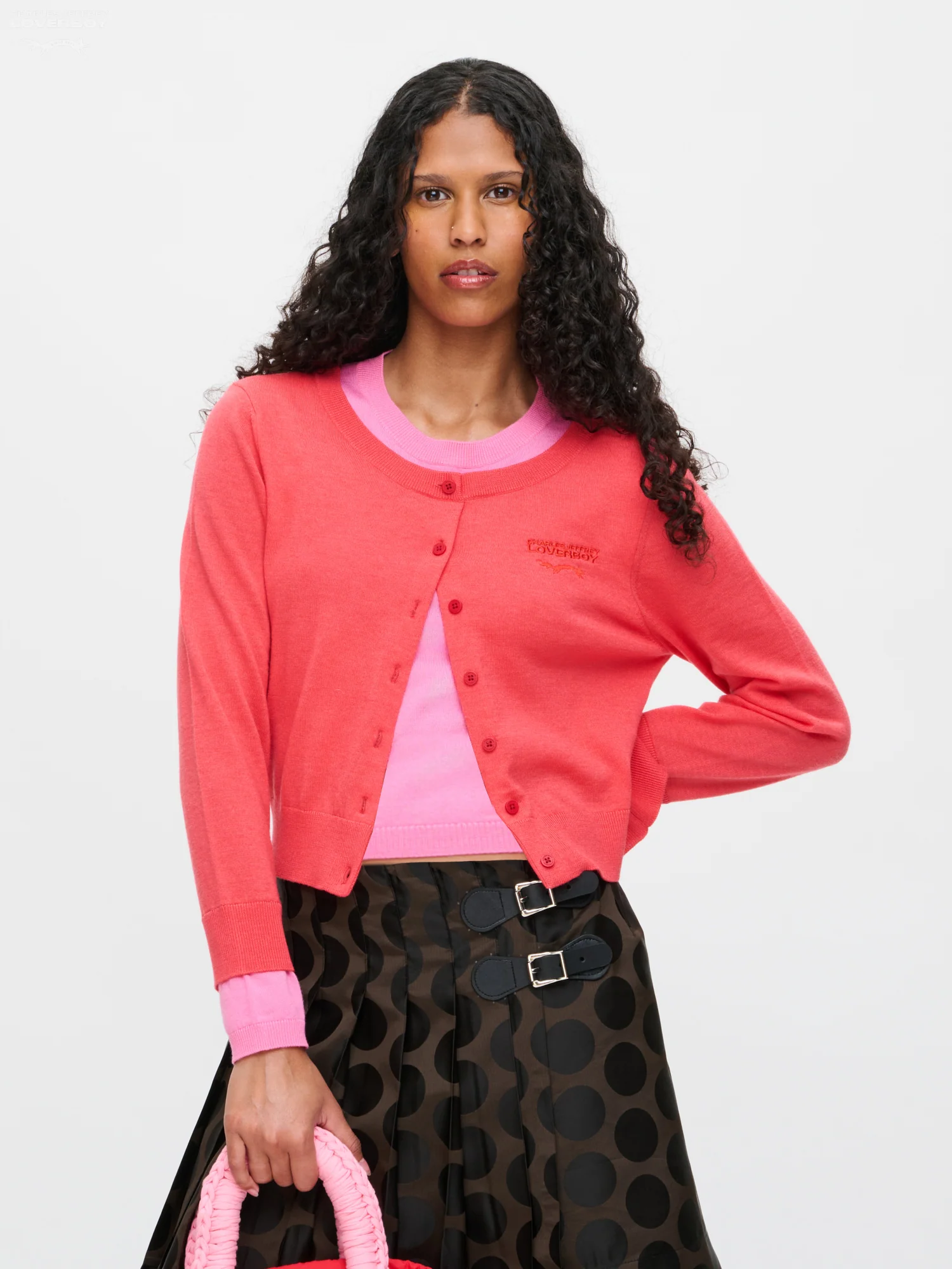 DOUBLE SOFT CARDI in CORAL PINK - Image 4