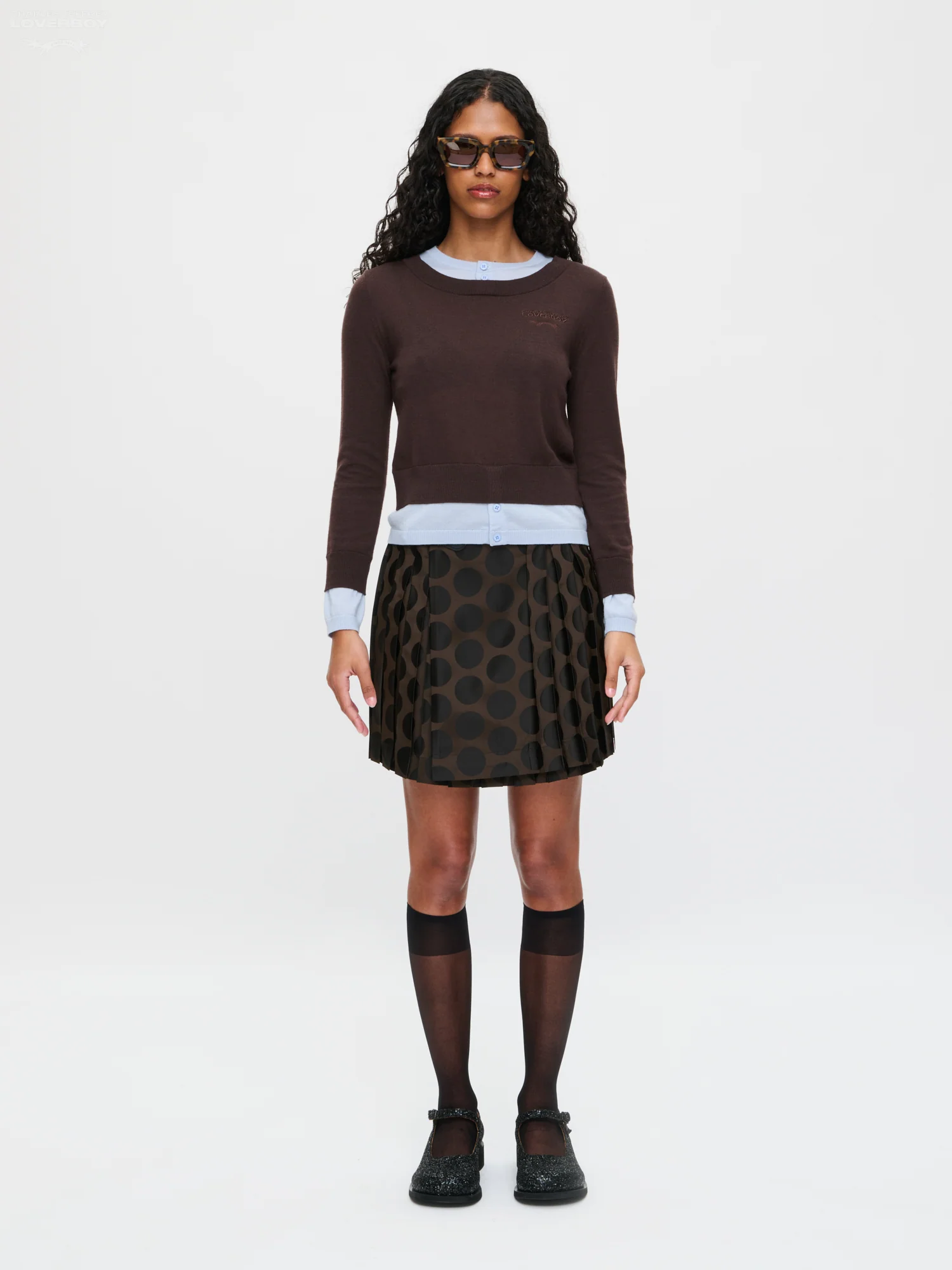 DOUBLE SOFT SWEATER in BROWN LIGHT BLUE - Image 3