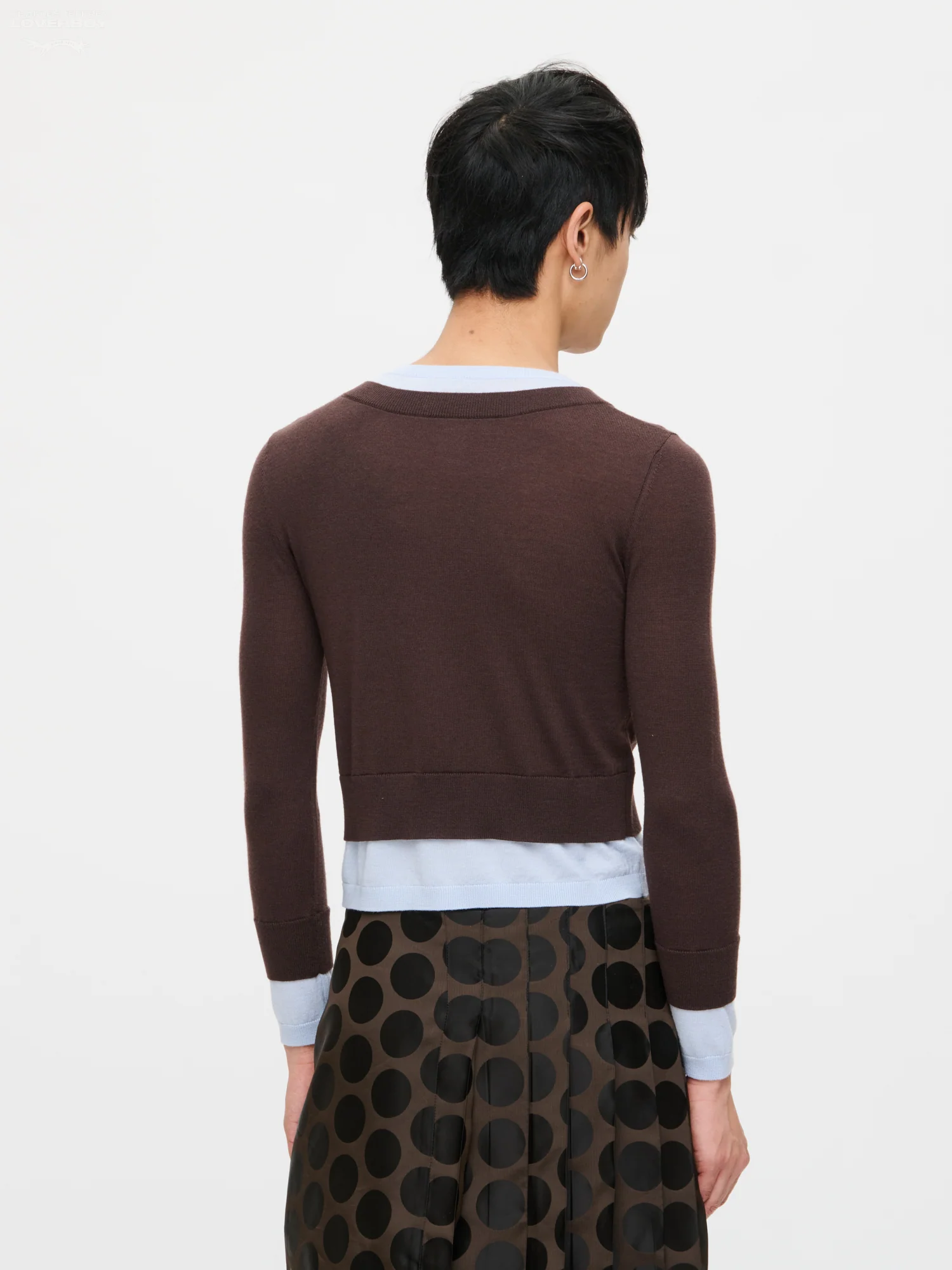 DOUBLE SOFT SWEATER in BROWN LIGHT BLUE - Image 4